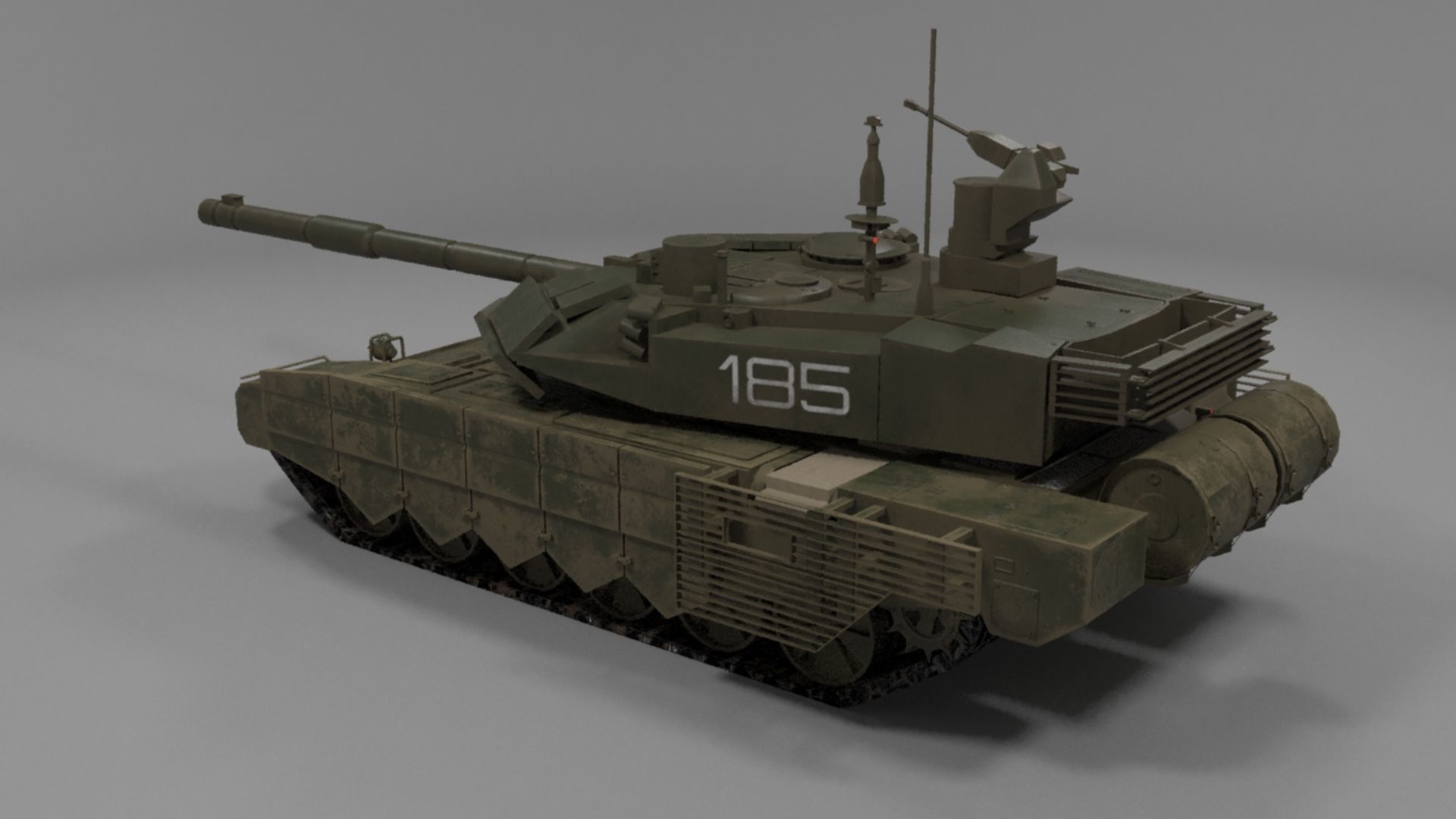 Battle-Worn T90MS Main Battle Tank - 3D Model Low-poly 3D model_34