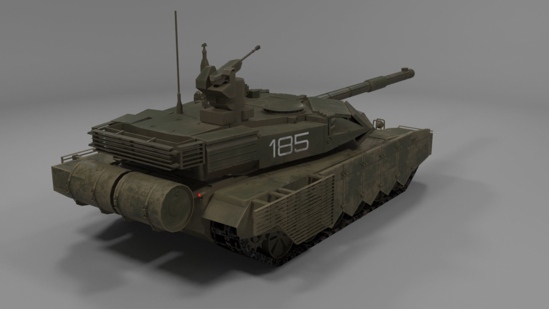 Battle-Worn T90MS Main Battle Tank - 3D Model Low-poly 3D model_32