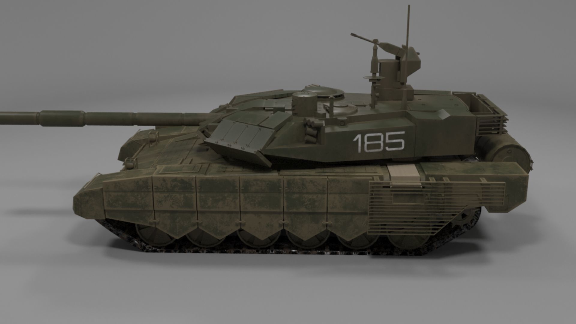 Battle-Worn T90MS Main Battle Tank - 3D Model Low-poly 3D model_29