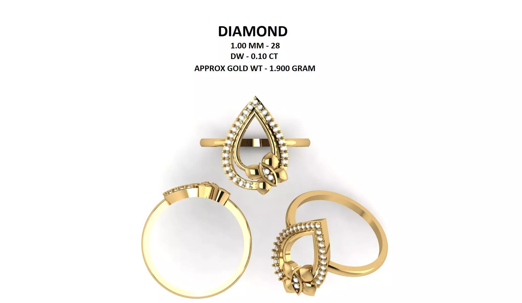 butter fly desing ring 3D print model