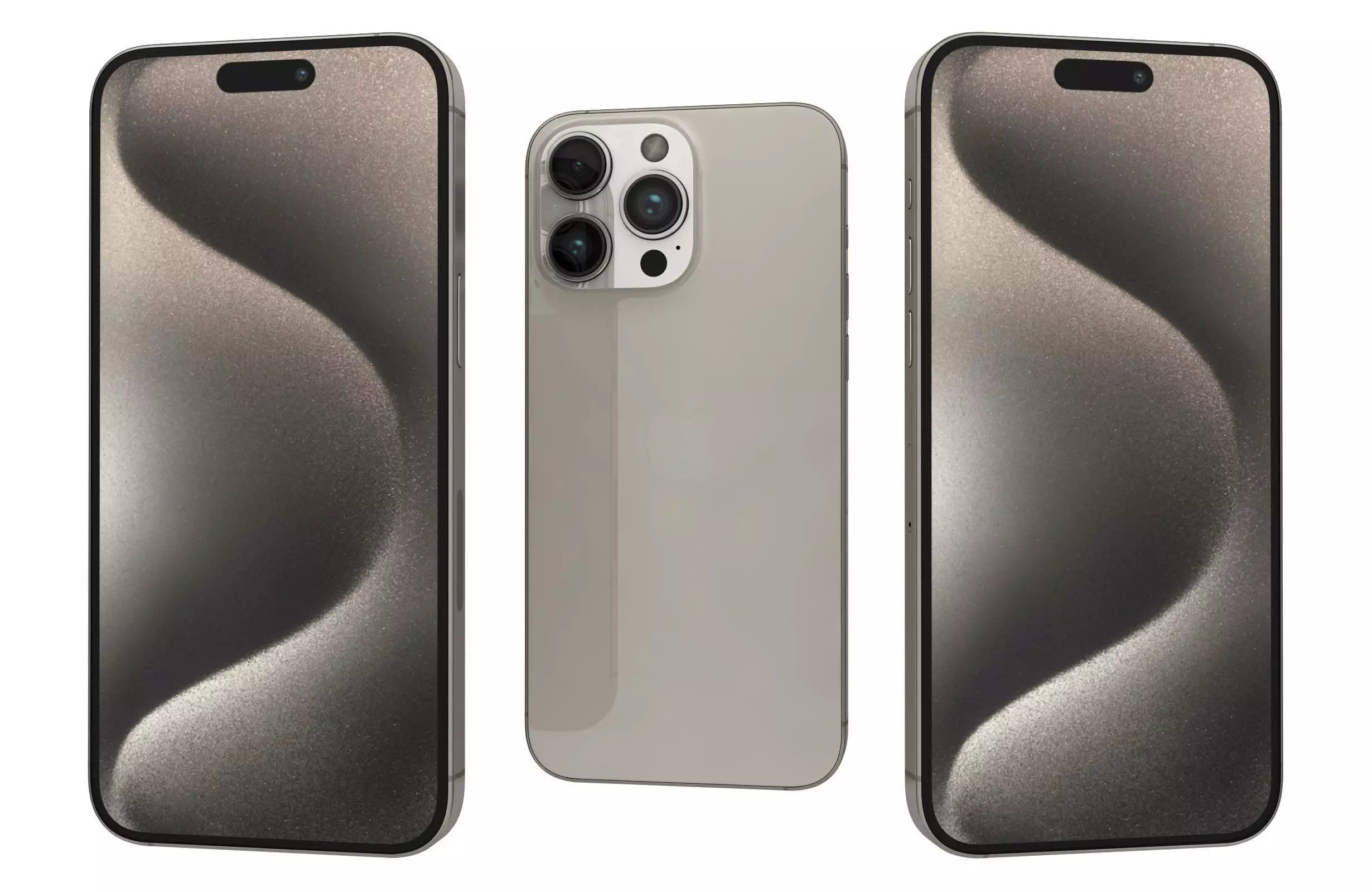 Apple iPhone 15 Pro Max Natural Titanium 3D model_0