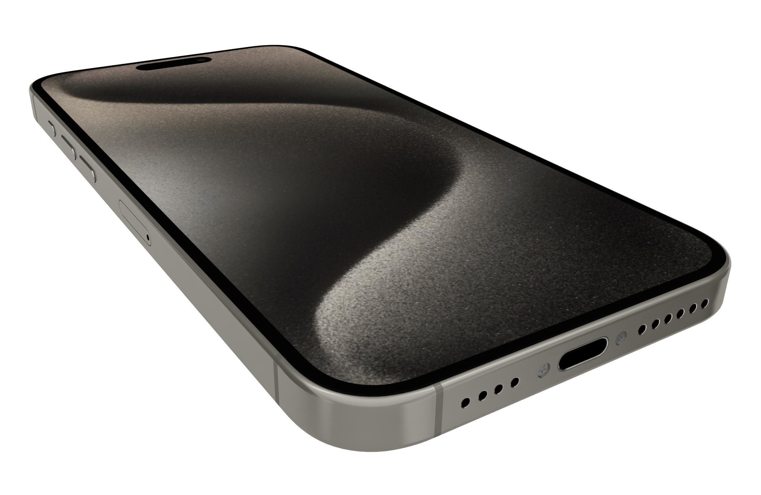 Apple iPhone 15 Pro Max Natural Titanium 3D model_15