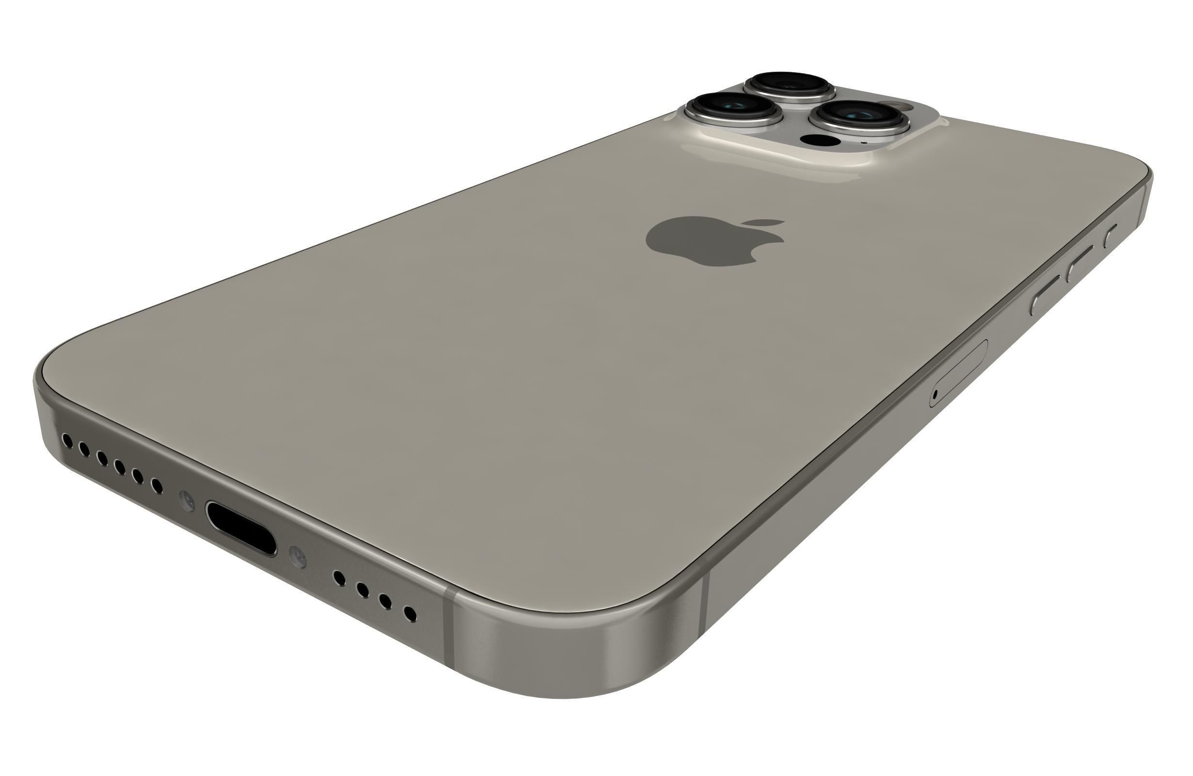 Apple iPhone 15 Pro Max Natural Titanium 3D model_13