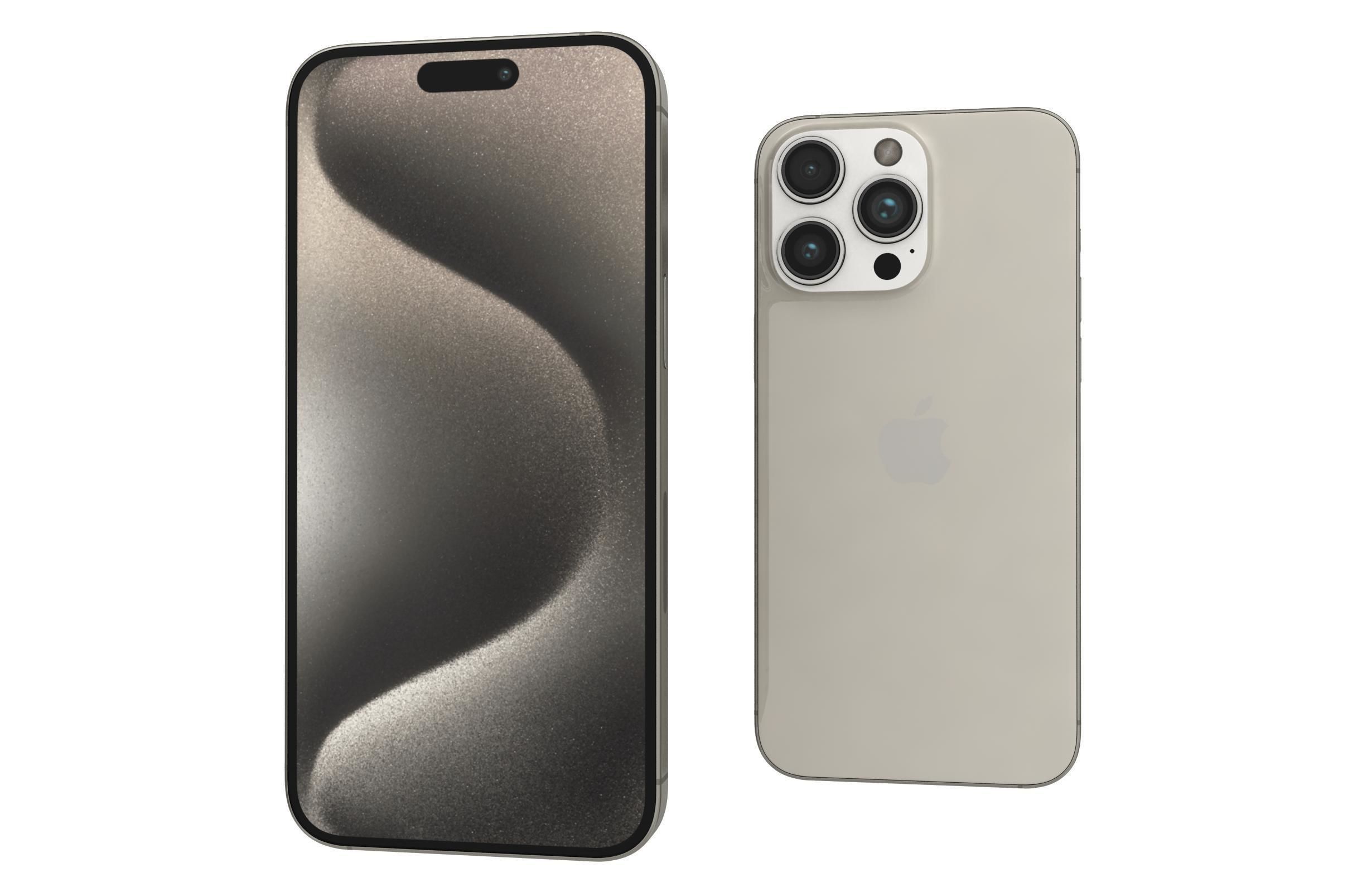 Apple iPhone 15 Pro Max Natural Titanium 3D model_5