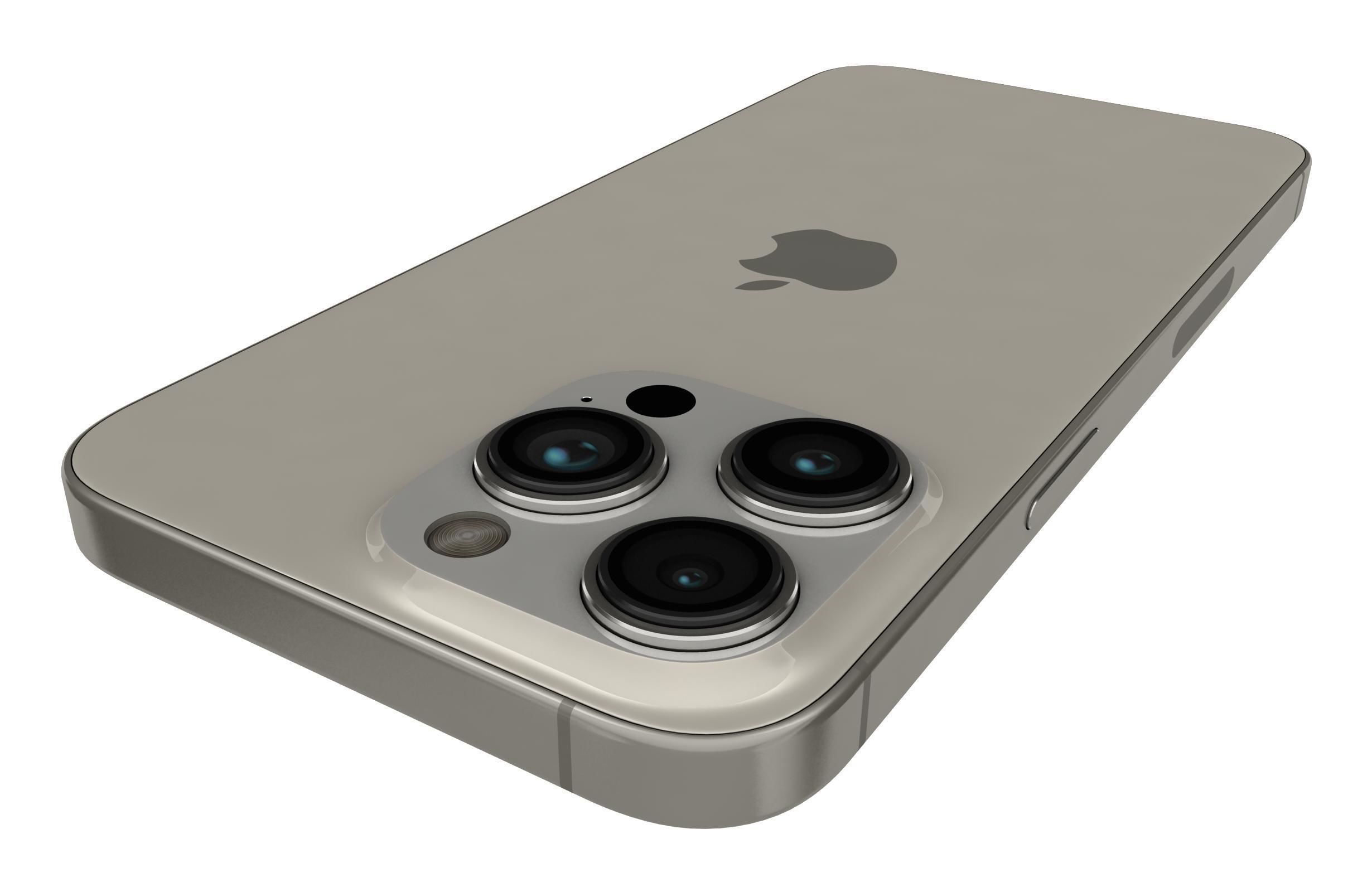 Apple iPhone 15 Pro Max Natural Titanium 3D model_12