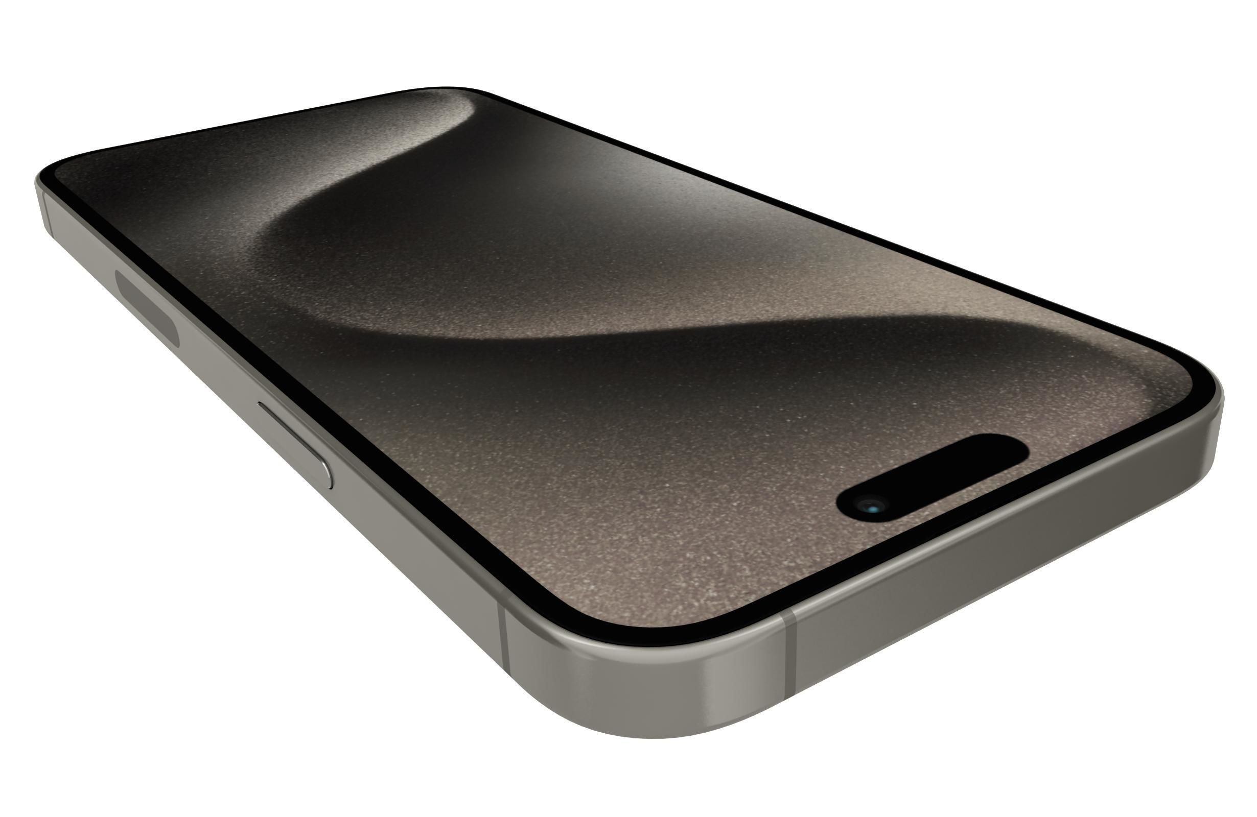 Apple iPhone 15 Pro Max Natural Titanium 3D model_14