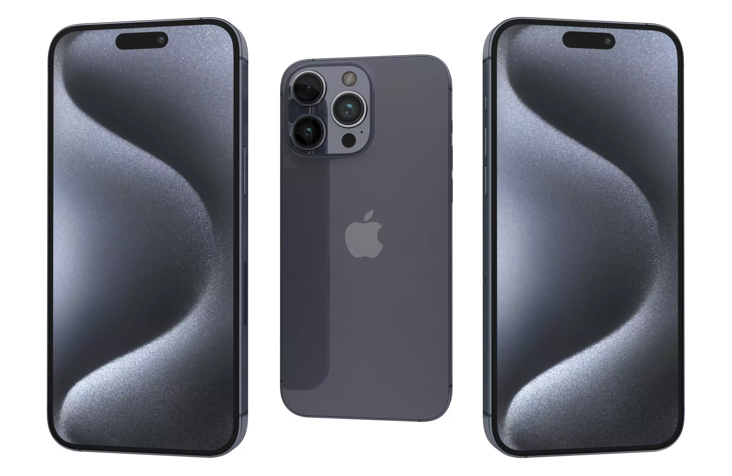 Apple iPhone 15 Pro Max Blue Titanium 3D model_0