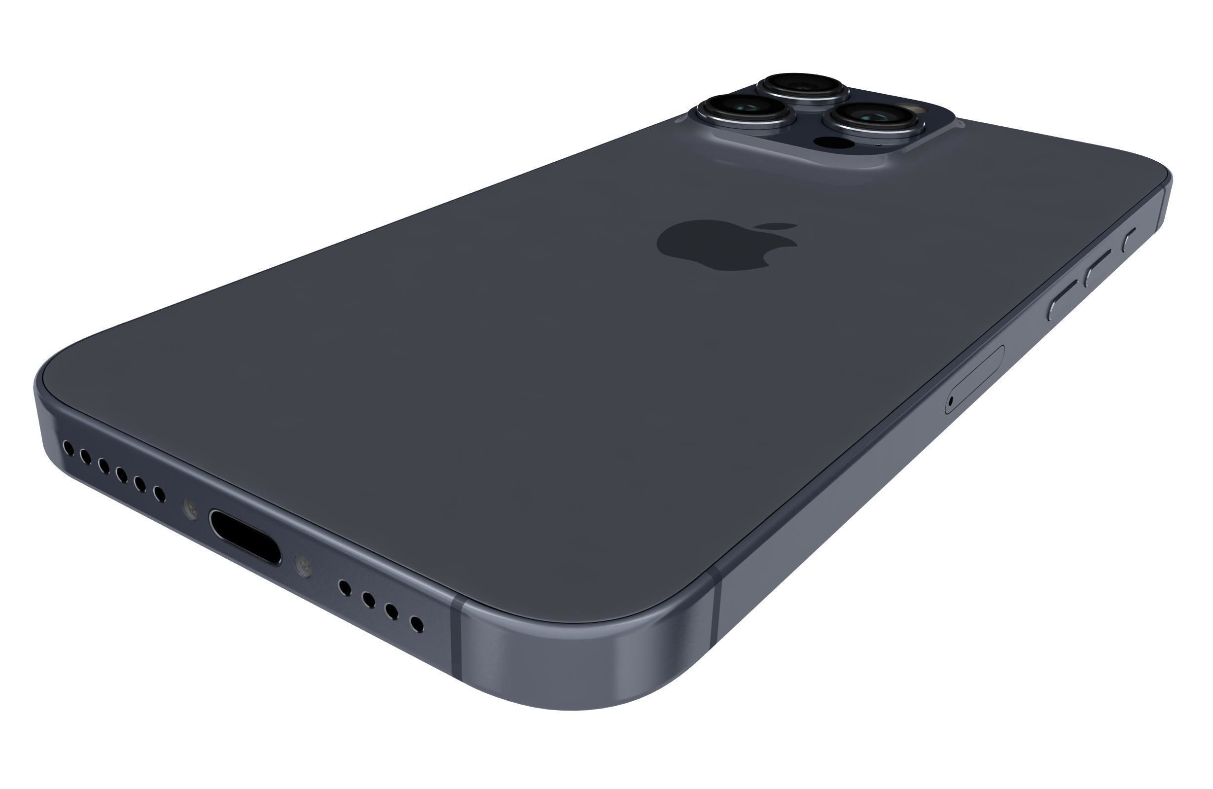 Apple iPhone 15 Pro Max Blue Titanium 3D model_14