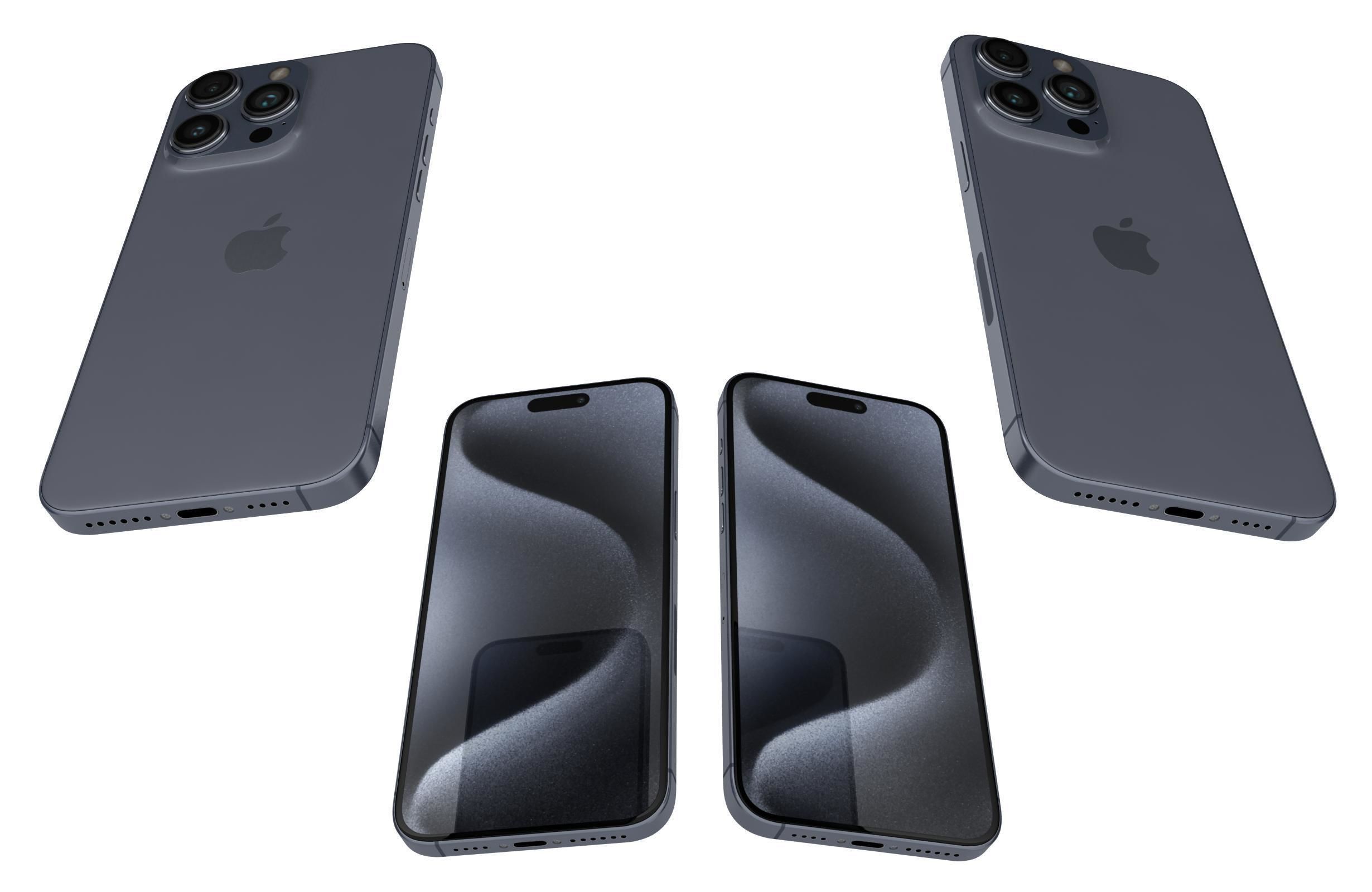 Apple iPhone 15 Pro Max Blue Titanium 3D model_5
