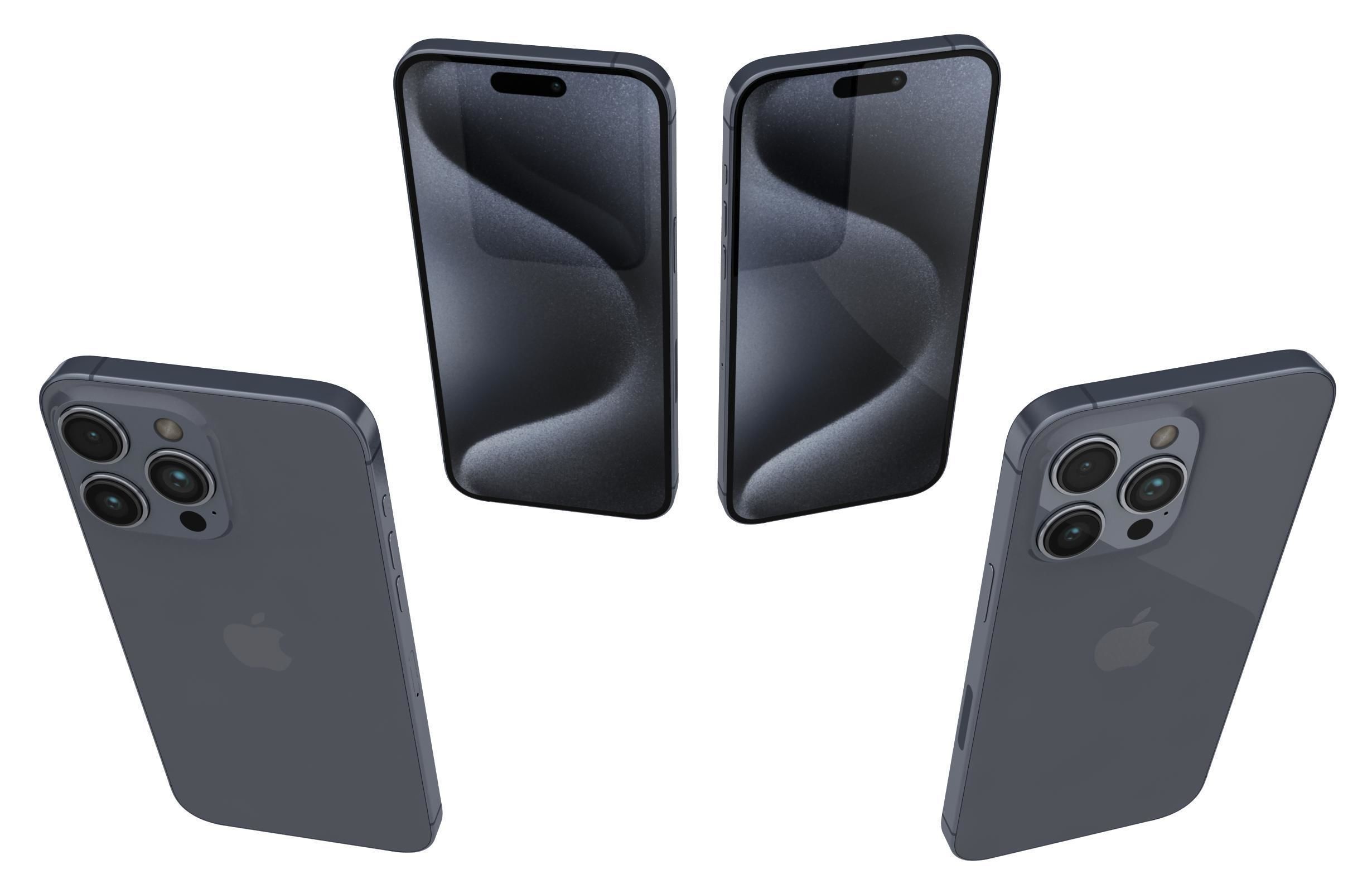 Apple iPhone 15 Pro Max Blue Titanium 3D model_4