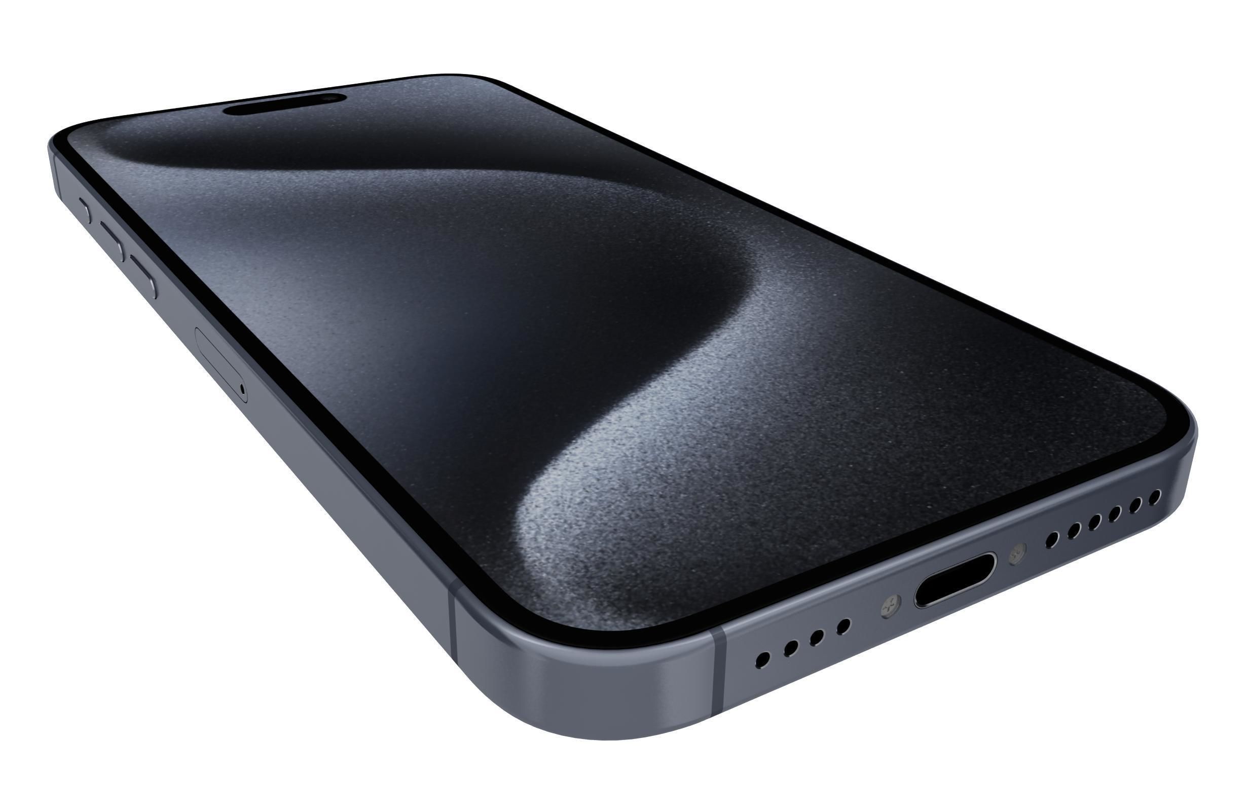 Apple iPhone 15 Pro Max Blue Titanium 3D model_12