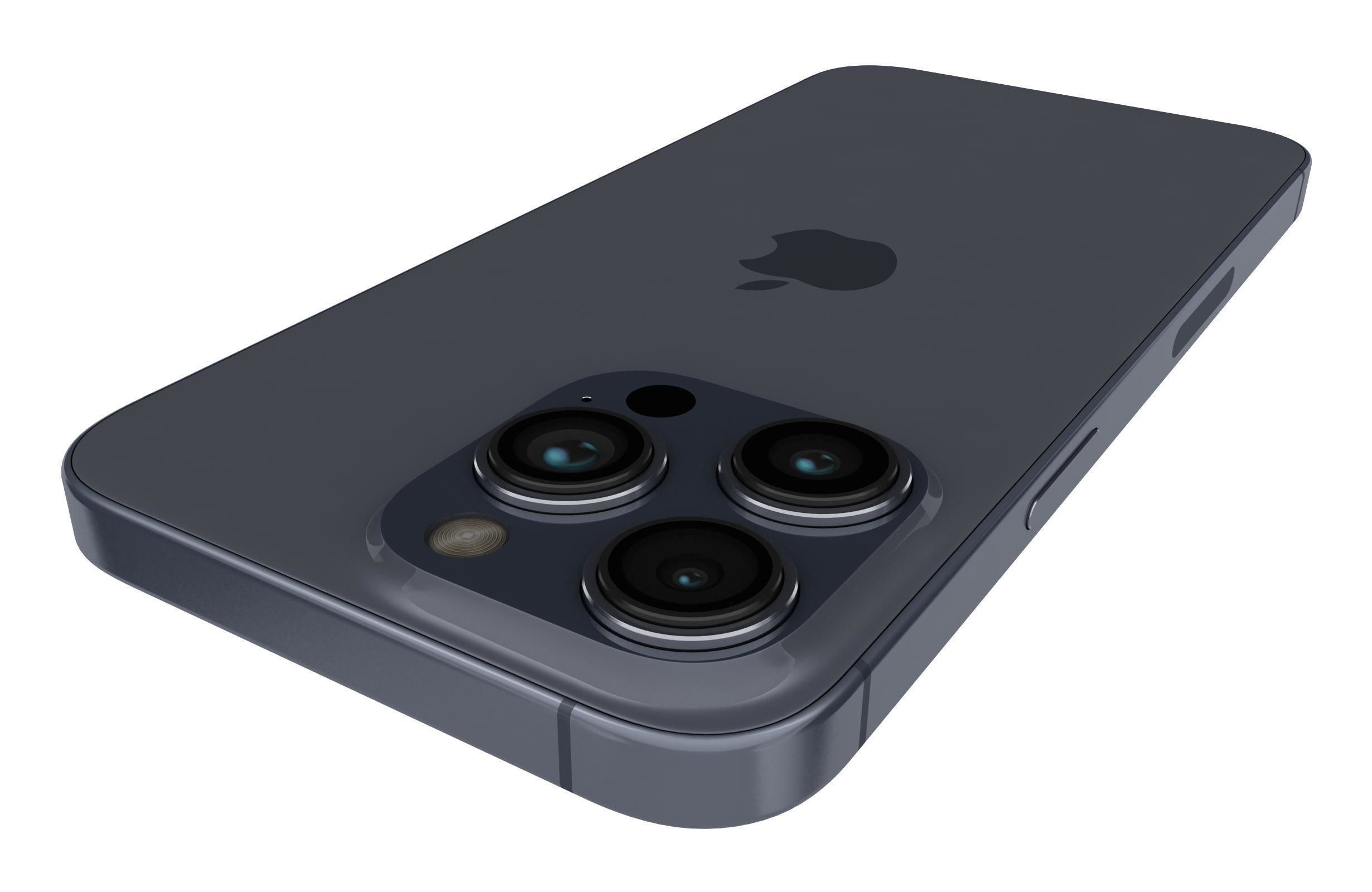 Apple iPhone 15 Pro Max Blue Titanium 3D model_15