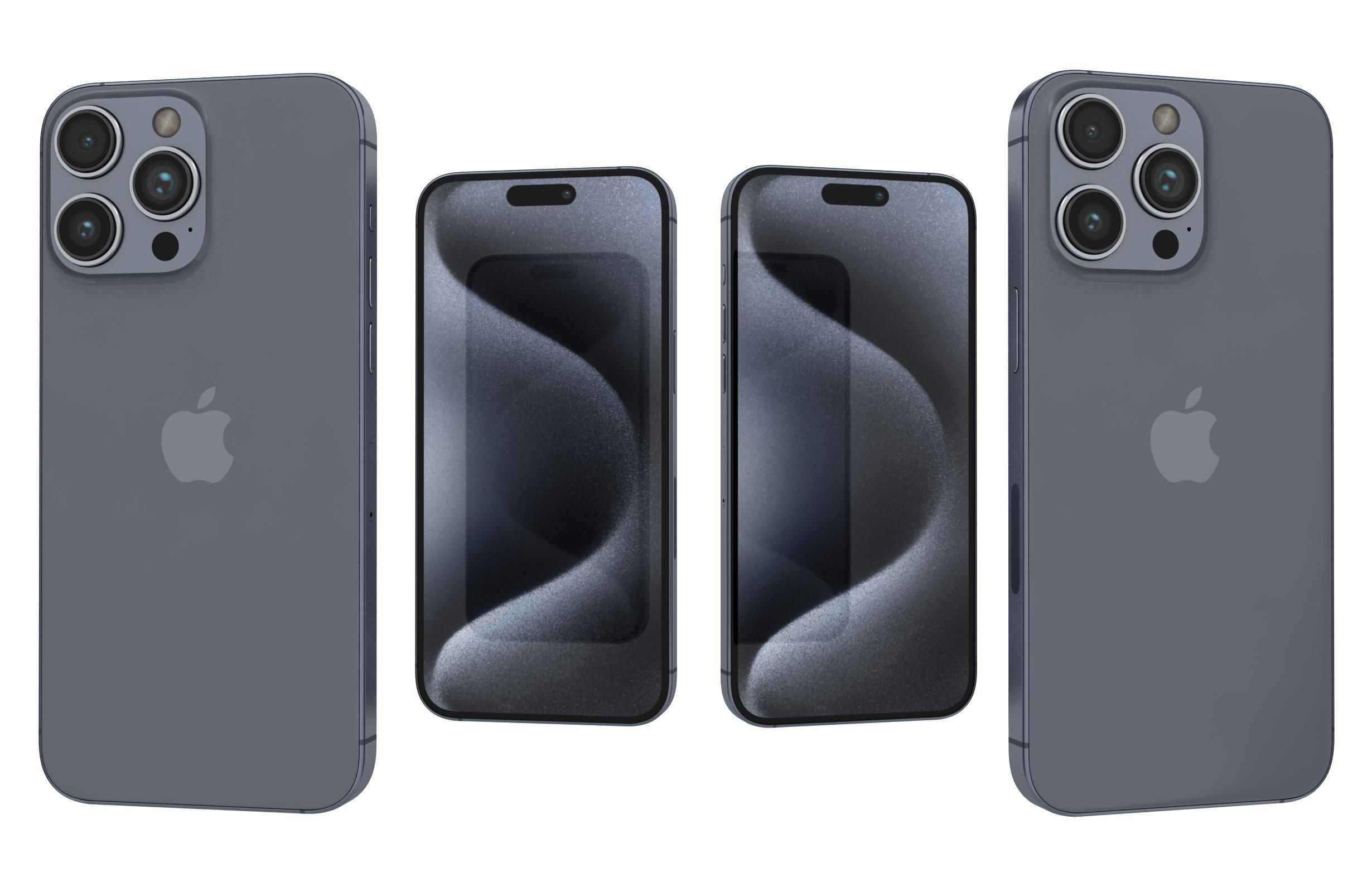 Apple iPhone 15 Pro Max Blue Titanium 3D model_3