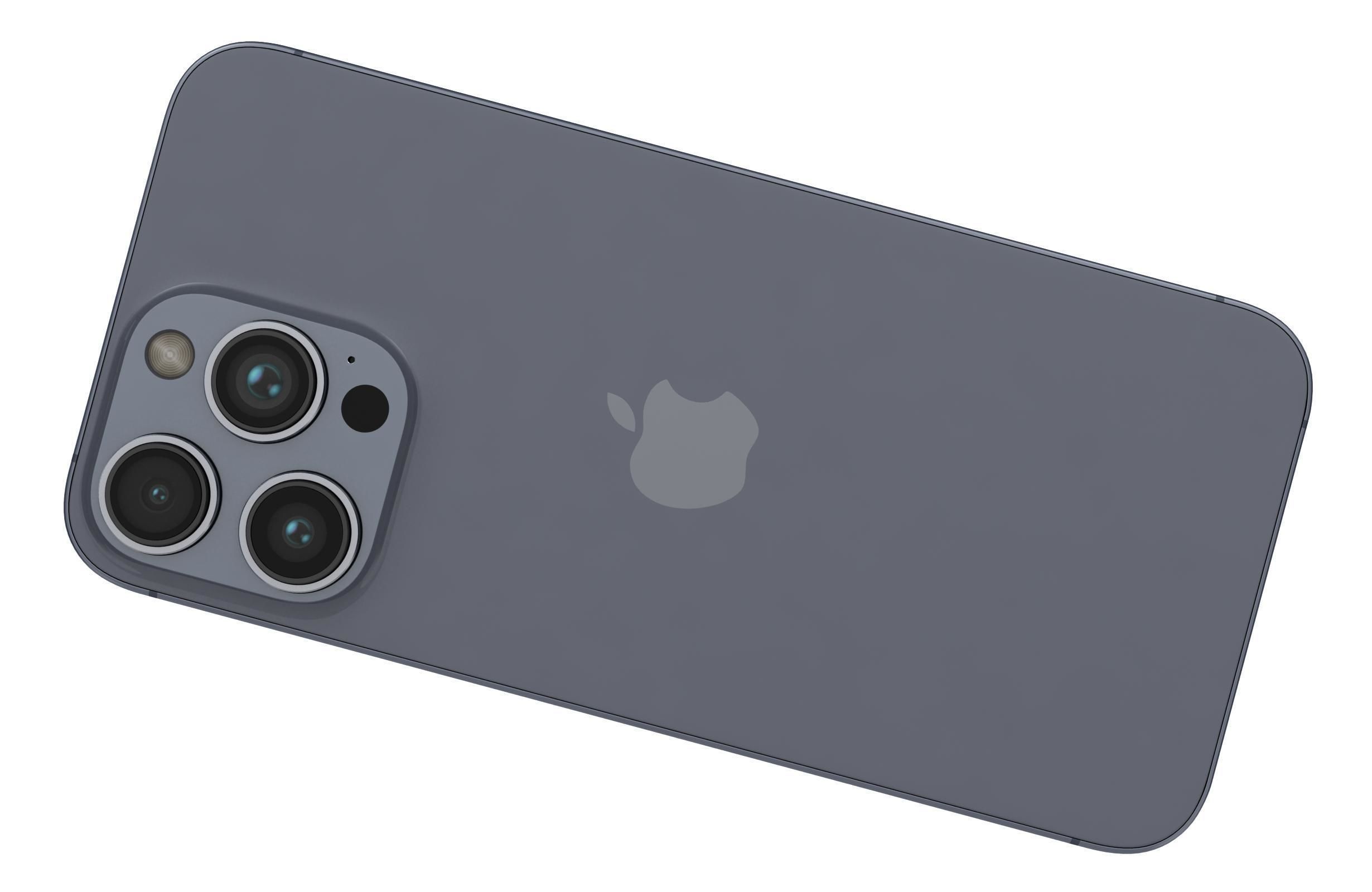 Apple iPhone 15 Pro Max Blue Titanium 3D model_11