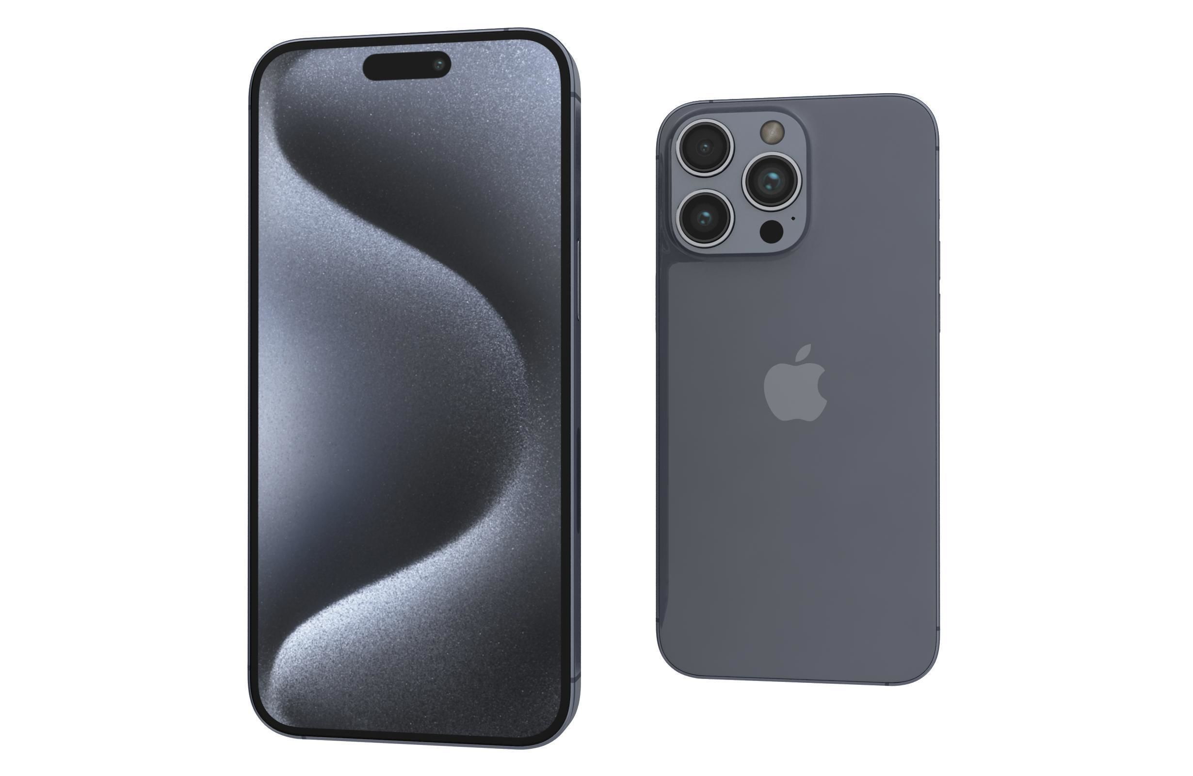 Apple iPhone 15 Pro Max Blue Titanium 3D model_6