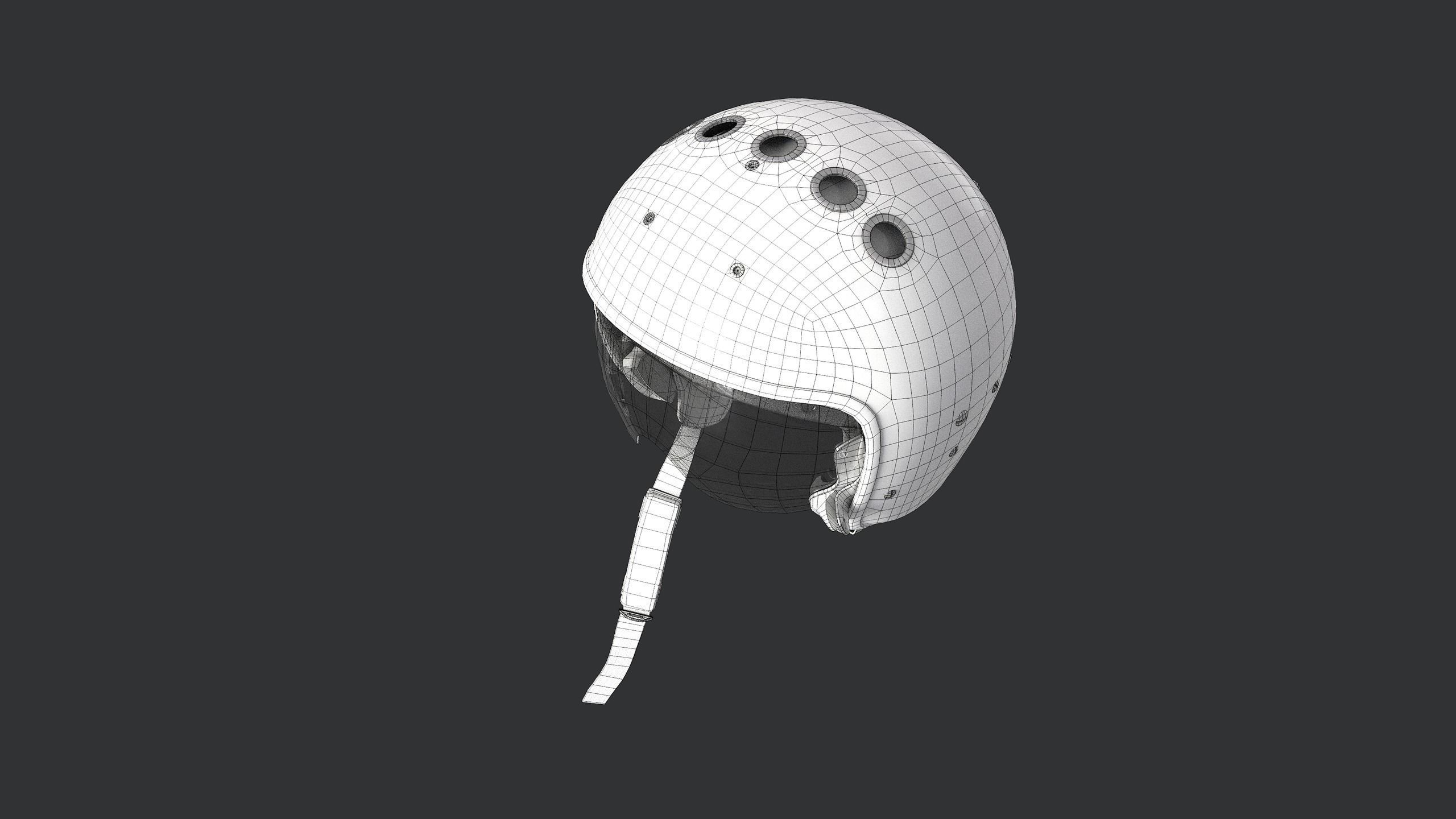 Jet Pilot Helmet ZSH-7A Low-poly 3D model_12