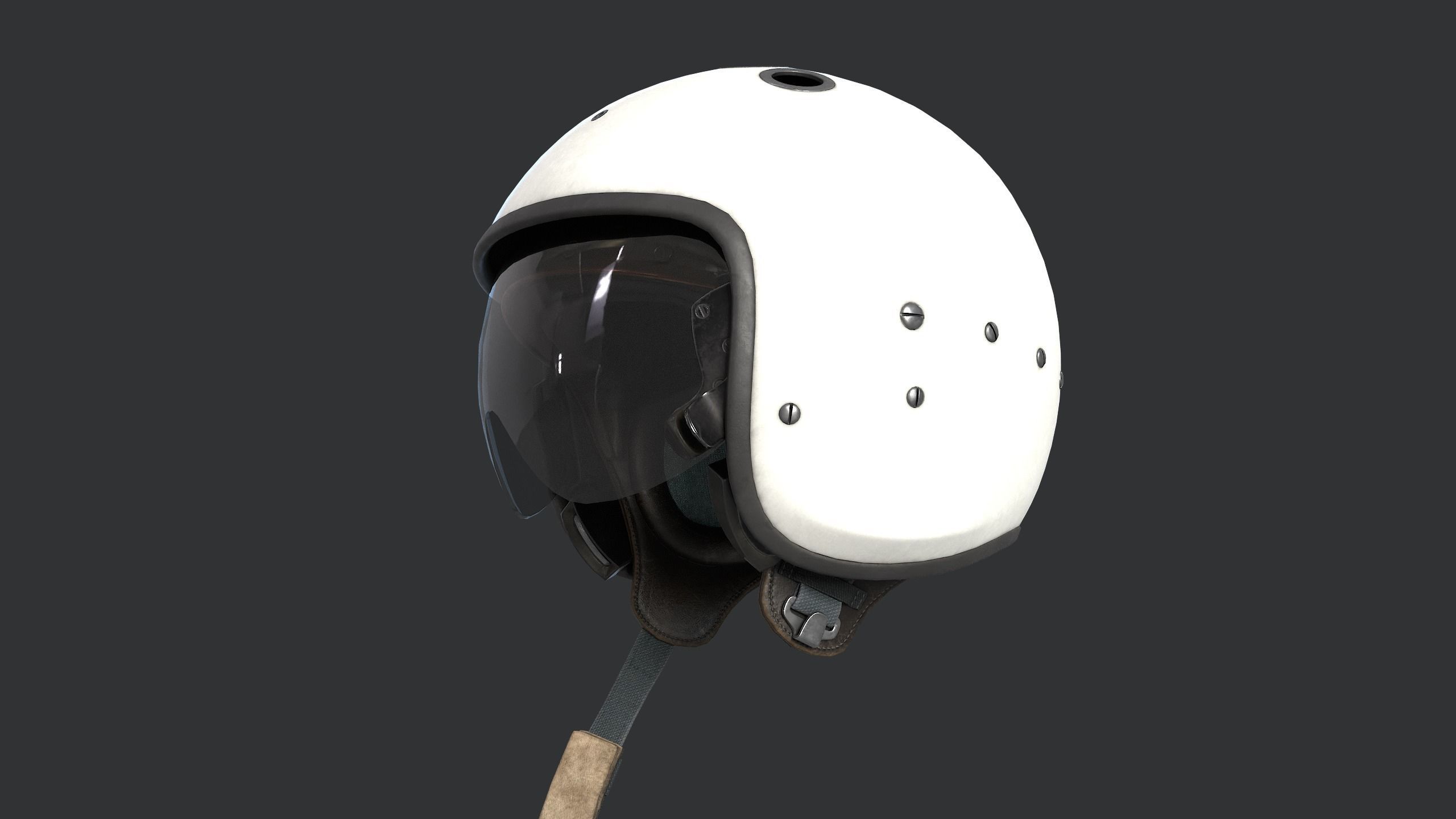 Jet Pilot Helmet ZSH-7A Low-poly 3D model_4