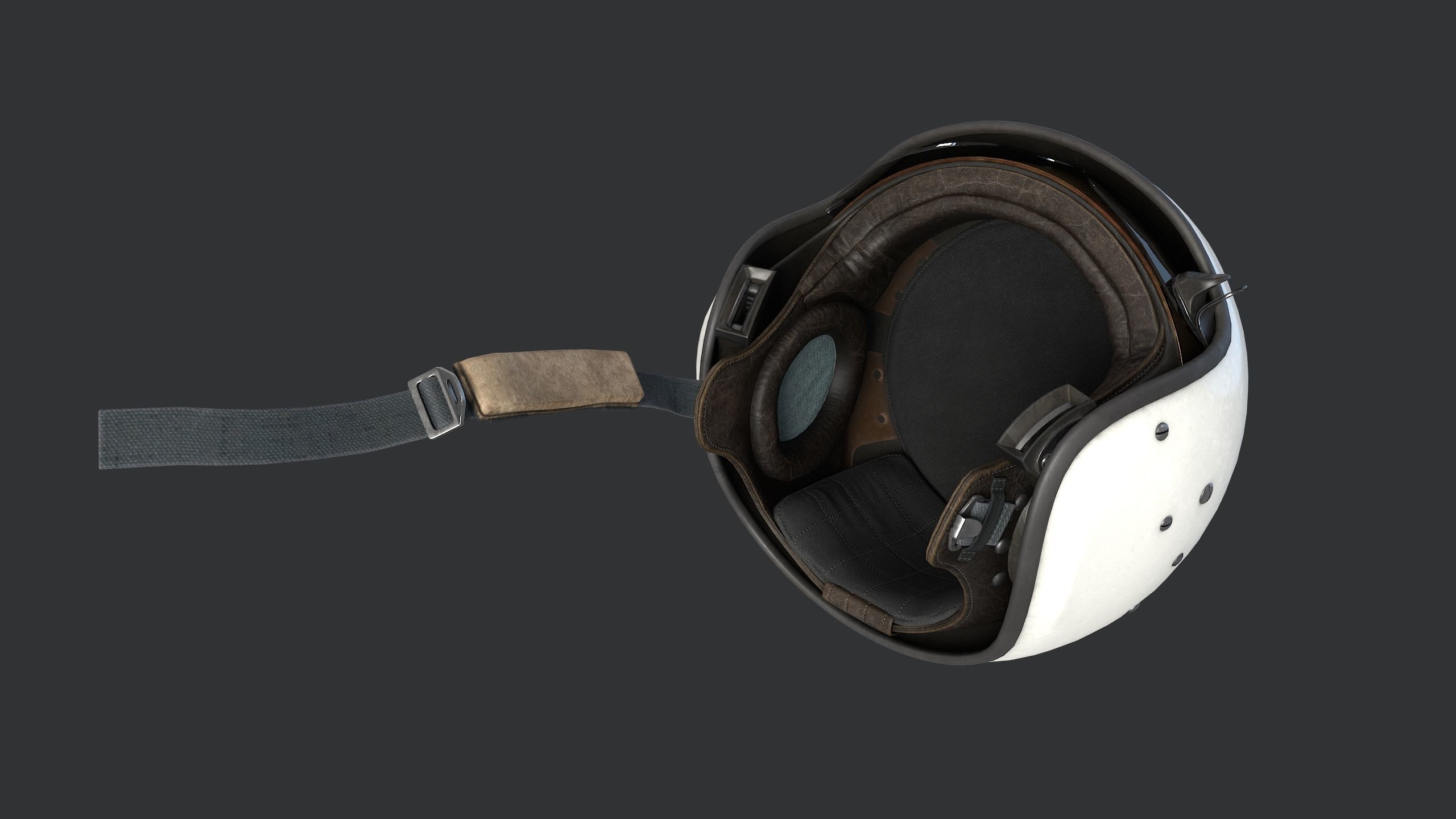 Jet Pilot Helmet ZSH-7A Low-poly 3D model_6