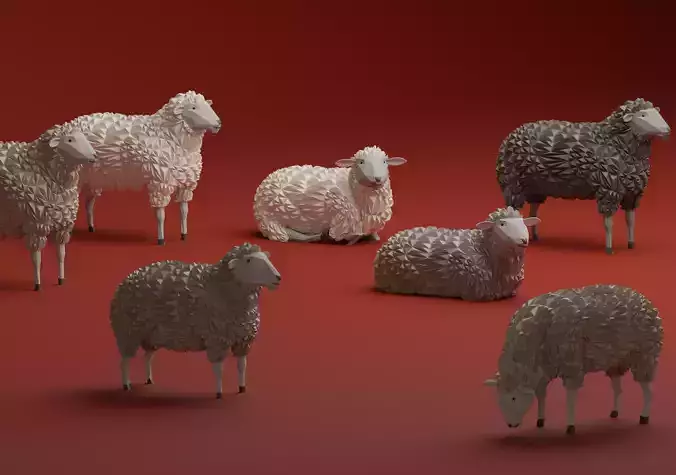 low poly sheep pack 