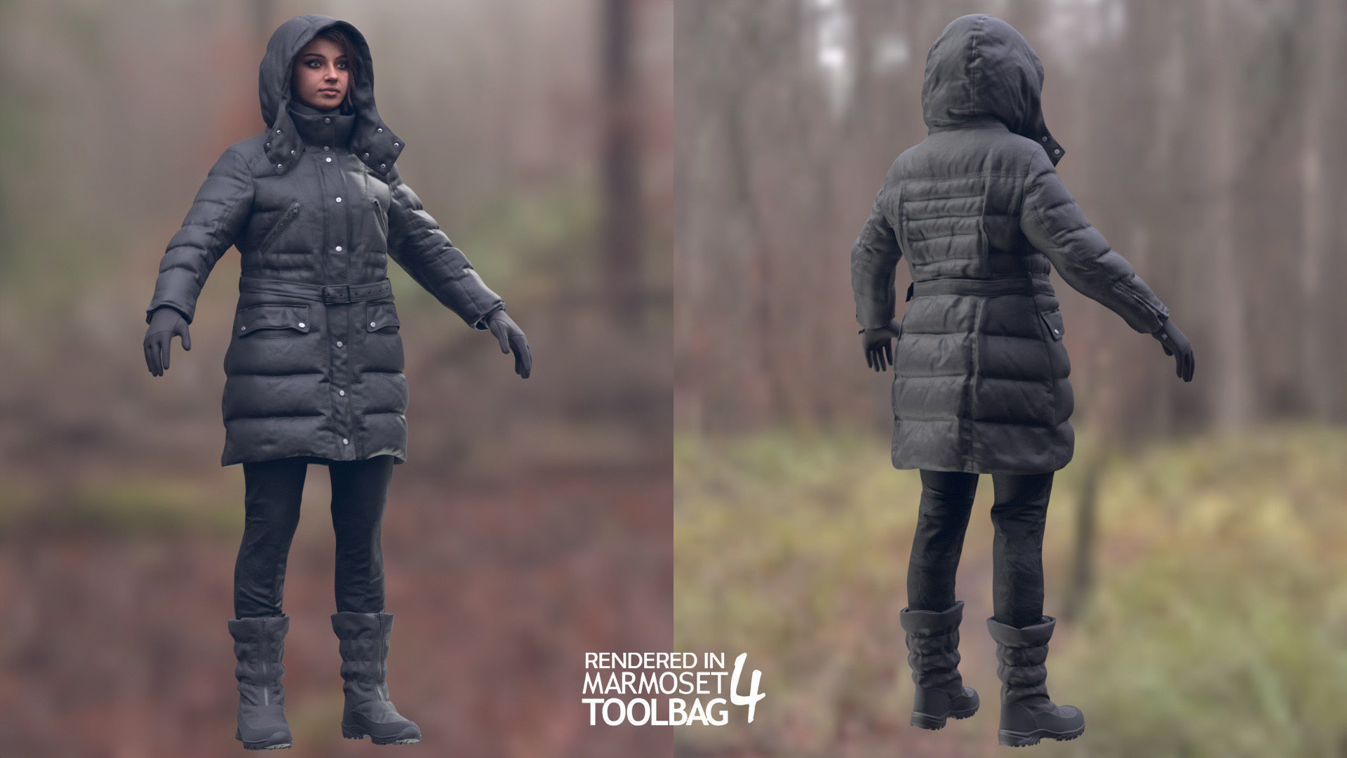Womens Winter Outfits  3D Model Collection_12