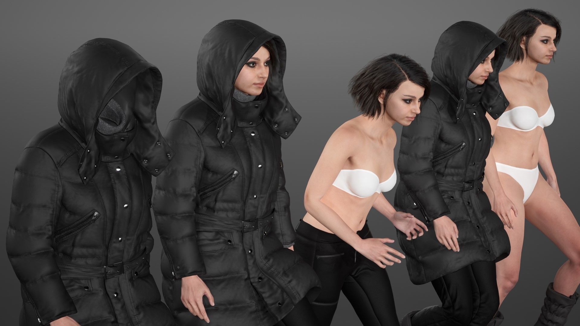 Womens Winter Outfits  3D Model Collection_30