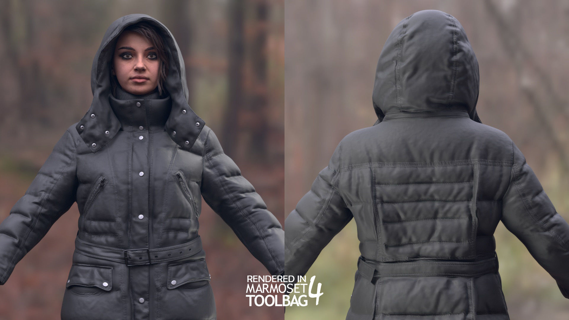 Womens Winter Outfits  3D Model Collection_22