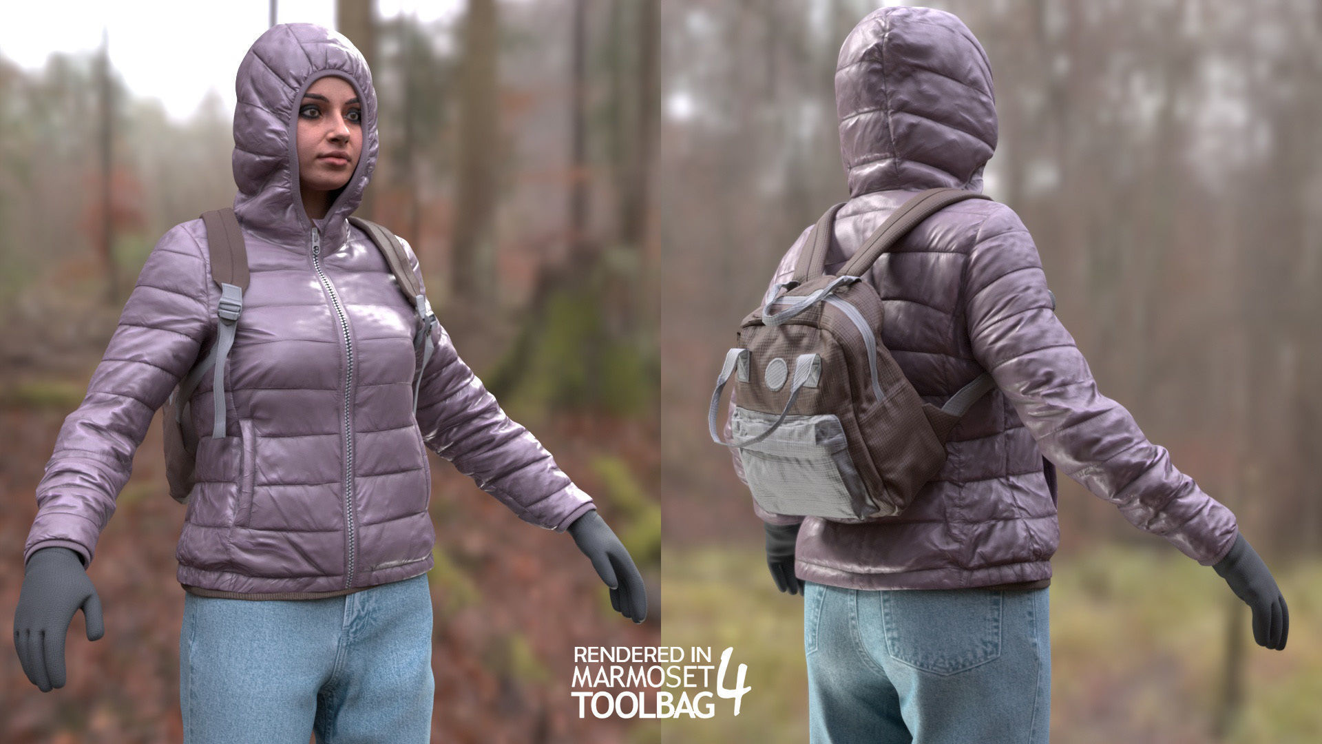 Womens Winter Outfits  3D Model Collection_7