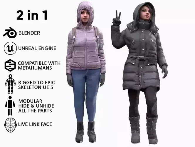 Womens Winter Outfits  3D Model Collection