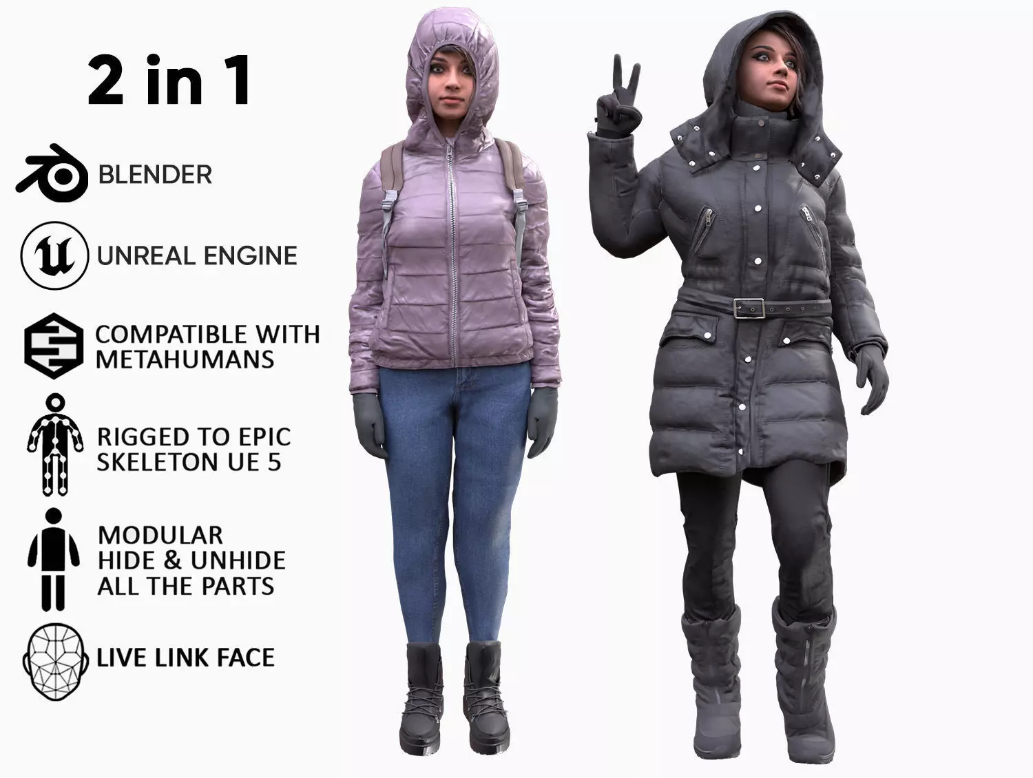 Womens Winter Outfits  3D Model Collection_0