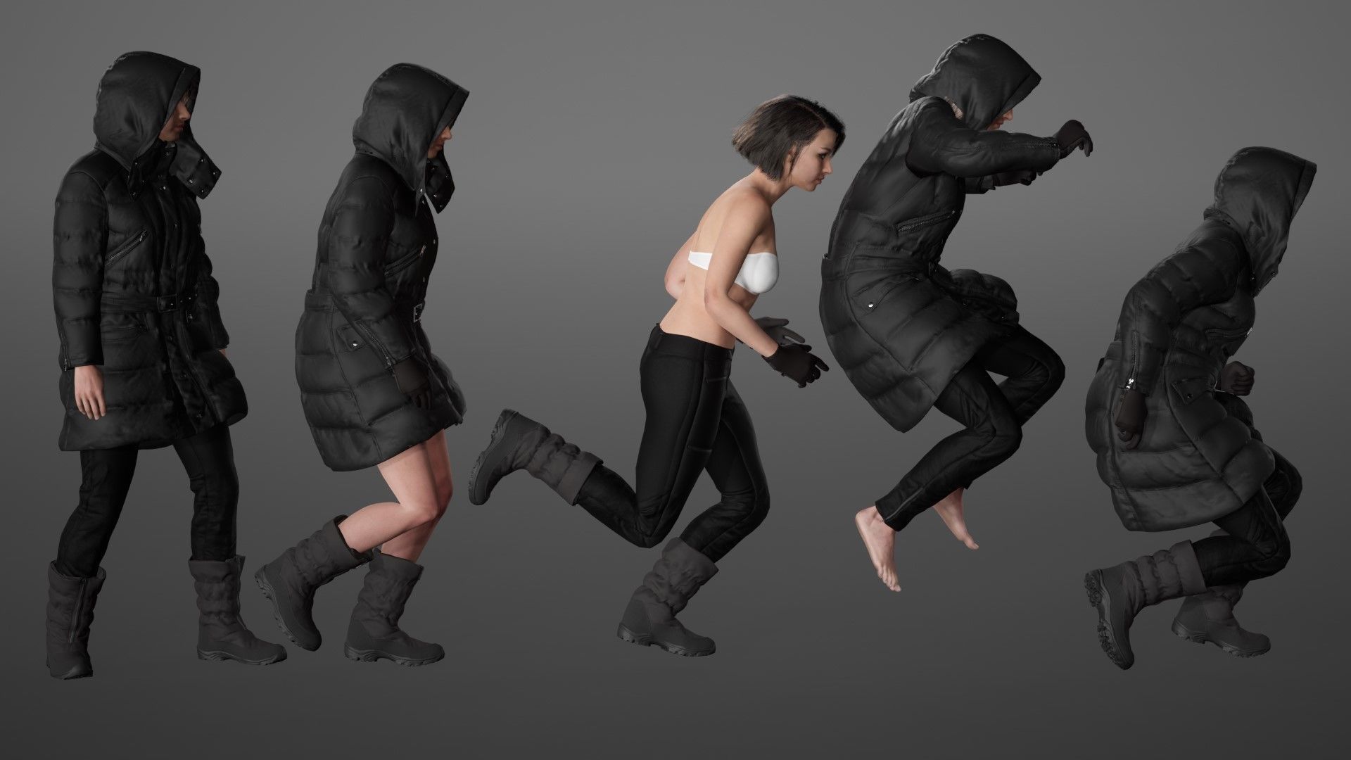 Womens Winter Outfits  3D Model Collection_33