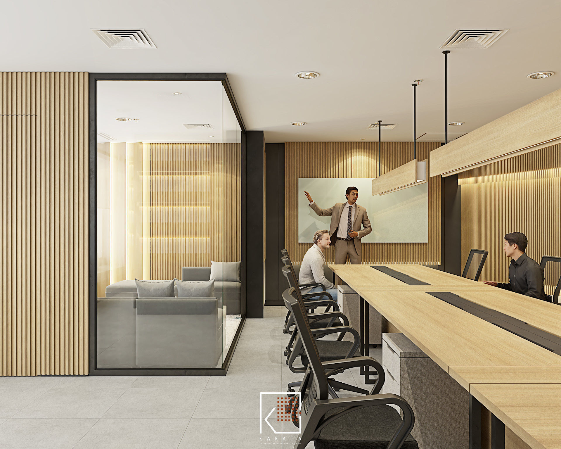 Design Office Working Space ATQ Low-poly 3D model_4