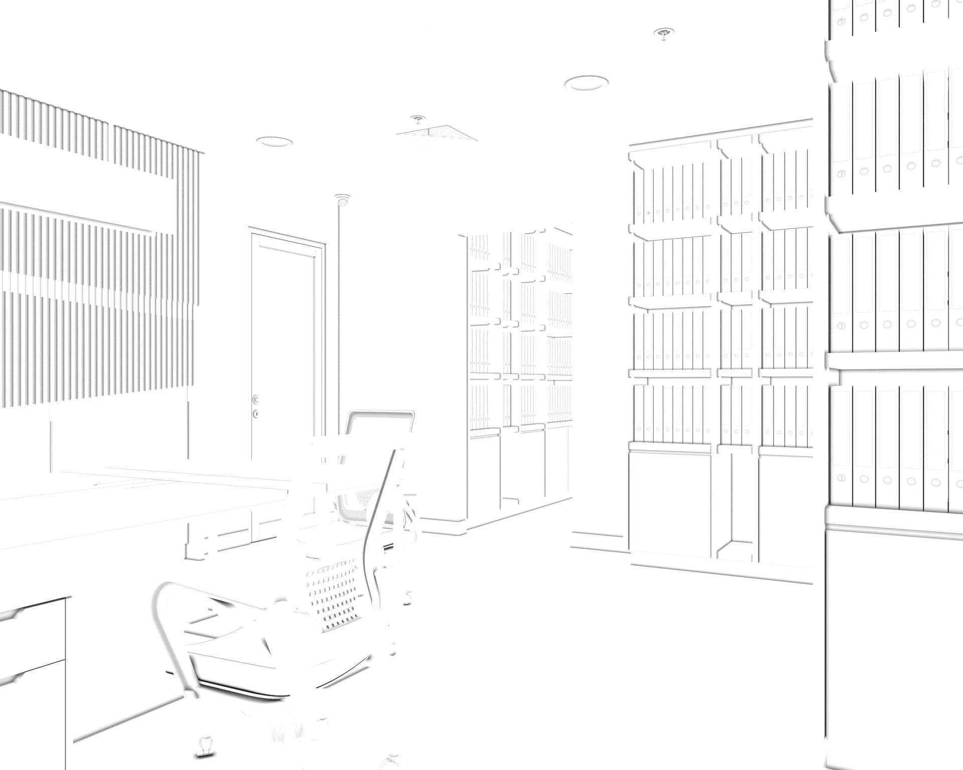 Design Office Working Space ATQ Low-poly 3D model_16