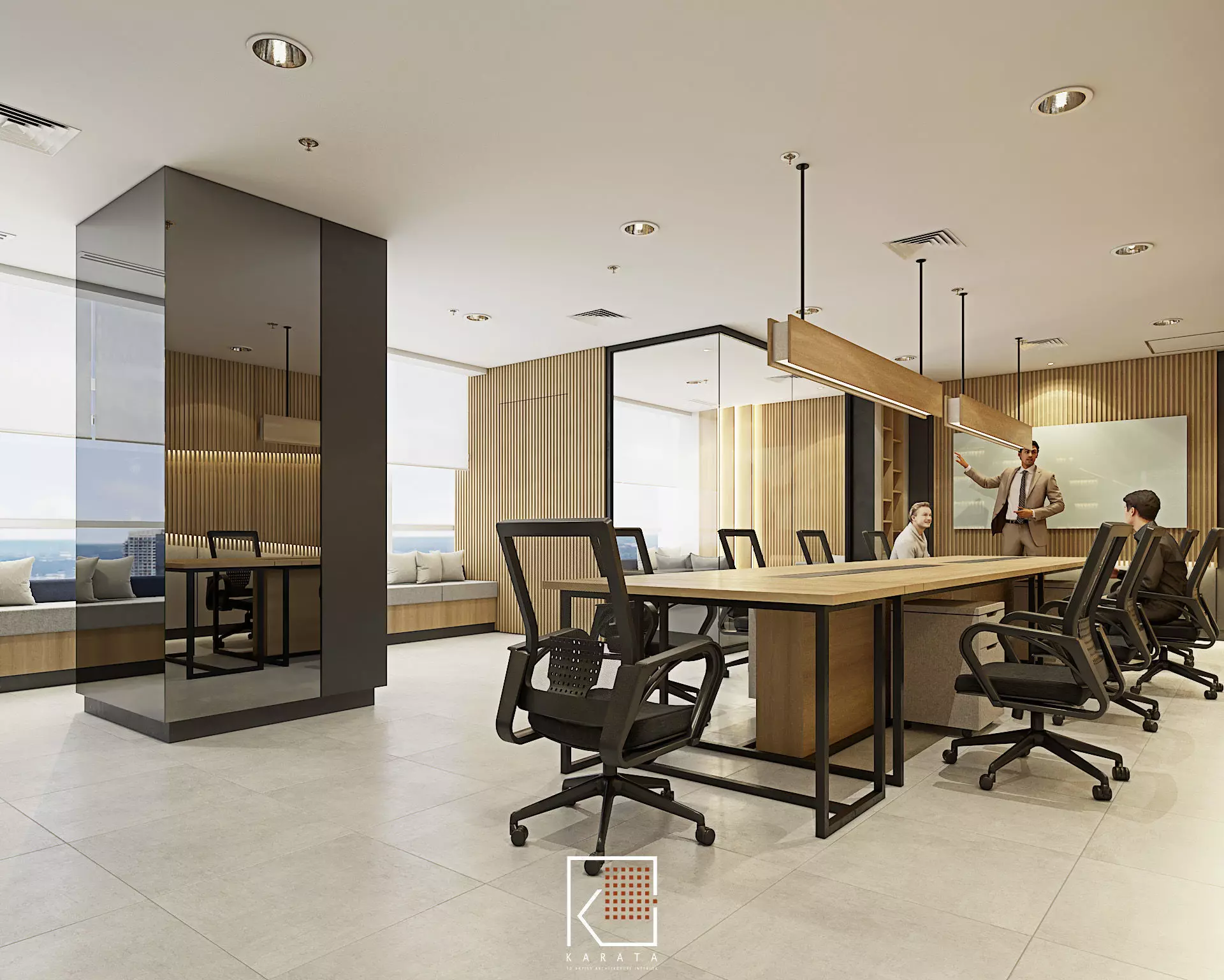 Design Office Working Space ATQ Low-poly 3D model_0