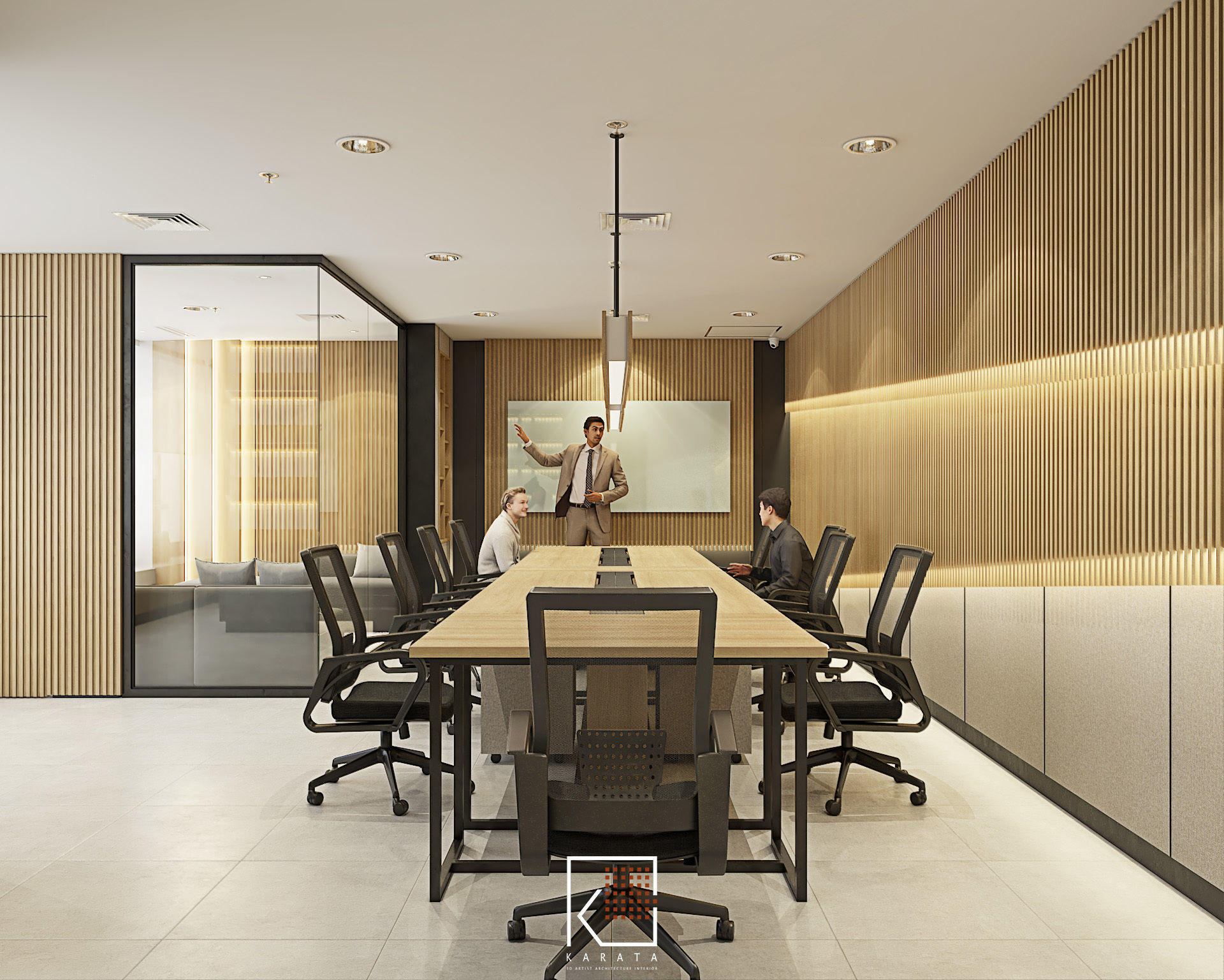 Design Office Working Space ATQ Low-poly 3D model_5
