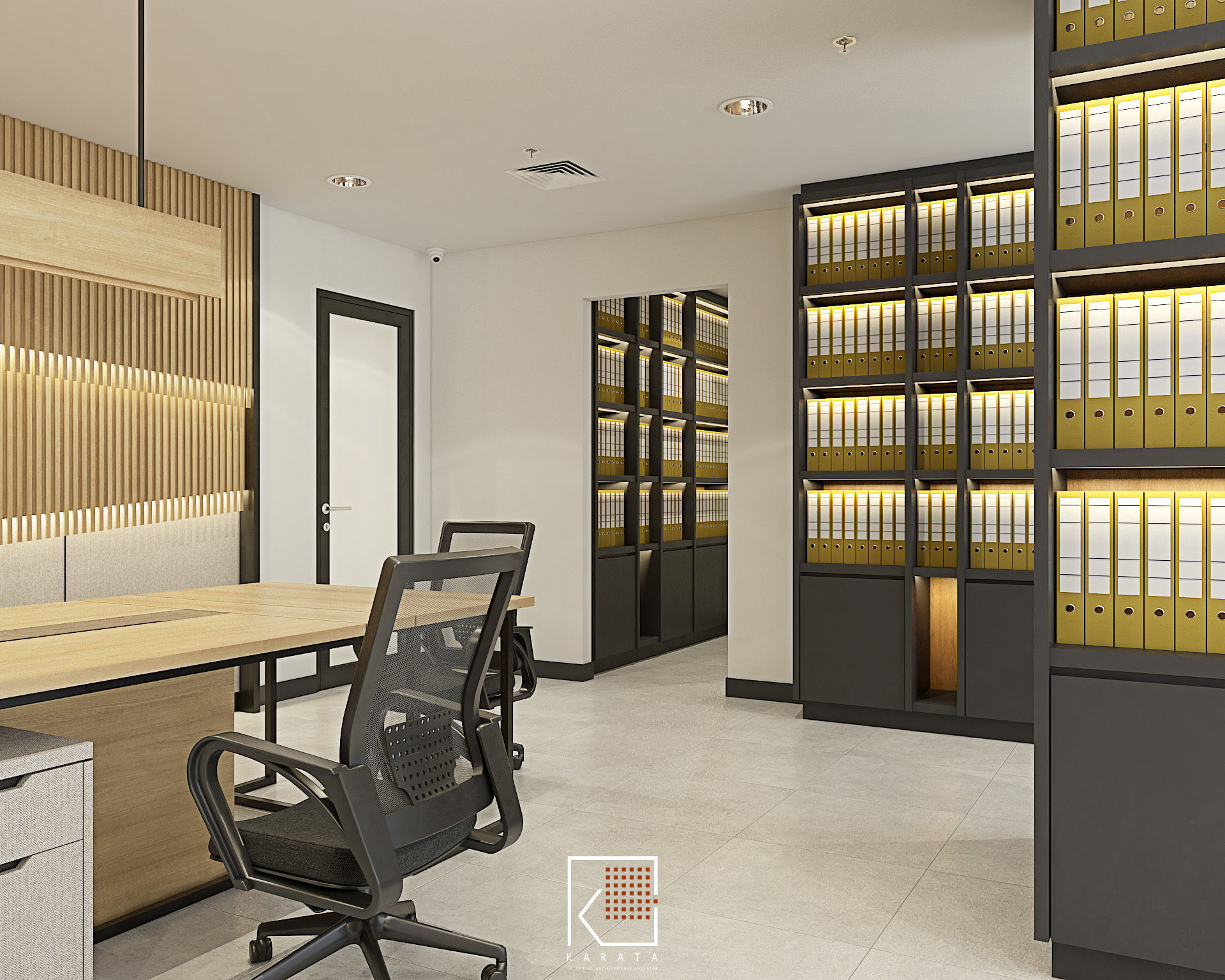Design Office Working Space ATQ Low-poly 3D model_2