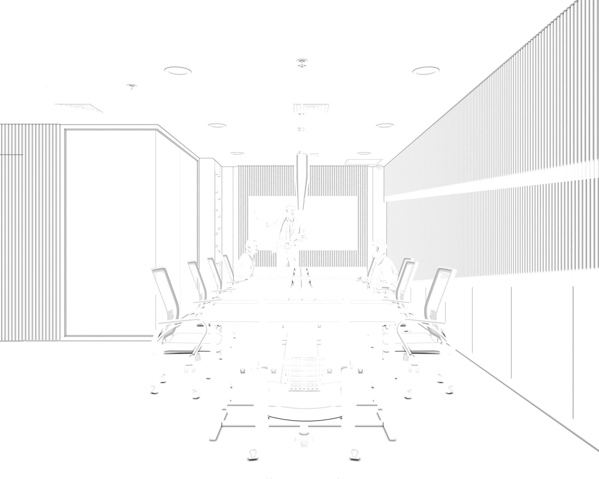 Design Office Working Space ATQ Low-poly 3D model_19