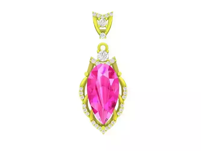 6672 Fashion Pear Diamond Women Pendant