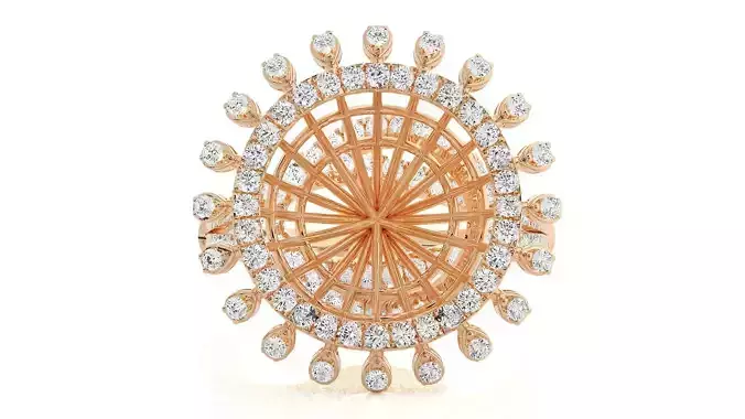 Ultra Vision Flower Wire Mesh High Jewelry Diamond Cocktail Ring