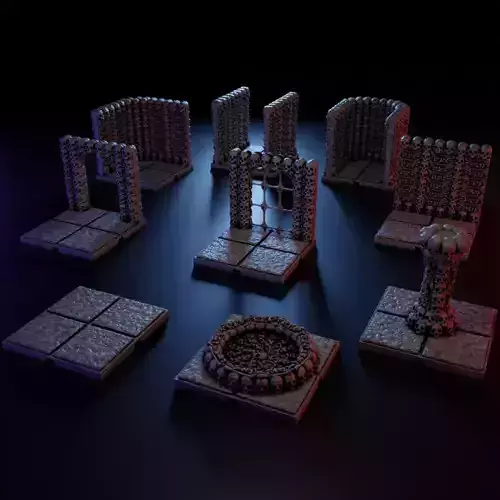 Modular Dungeon Tiles Catacomb 3D print model