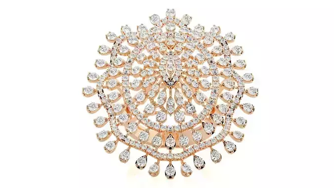 Leaves High Jewelry Diamond Cocktail Ring 3dm stl 3dm stl 