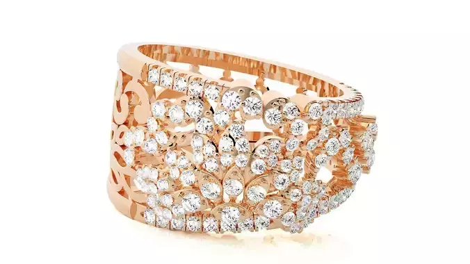 Flower High Jewelry Diamond Cocktail Ring 3dm stl 3dm stl 