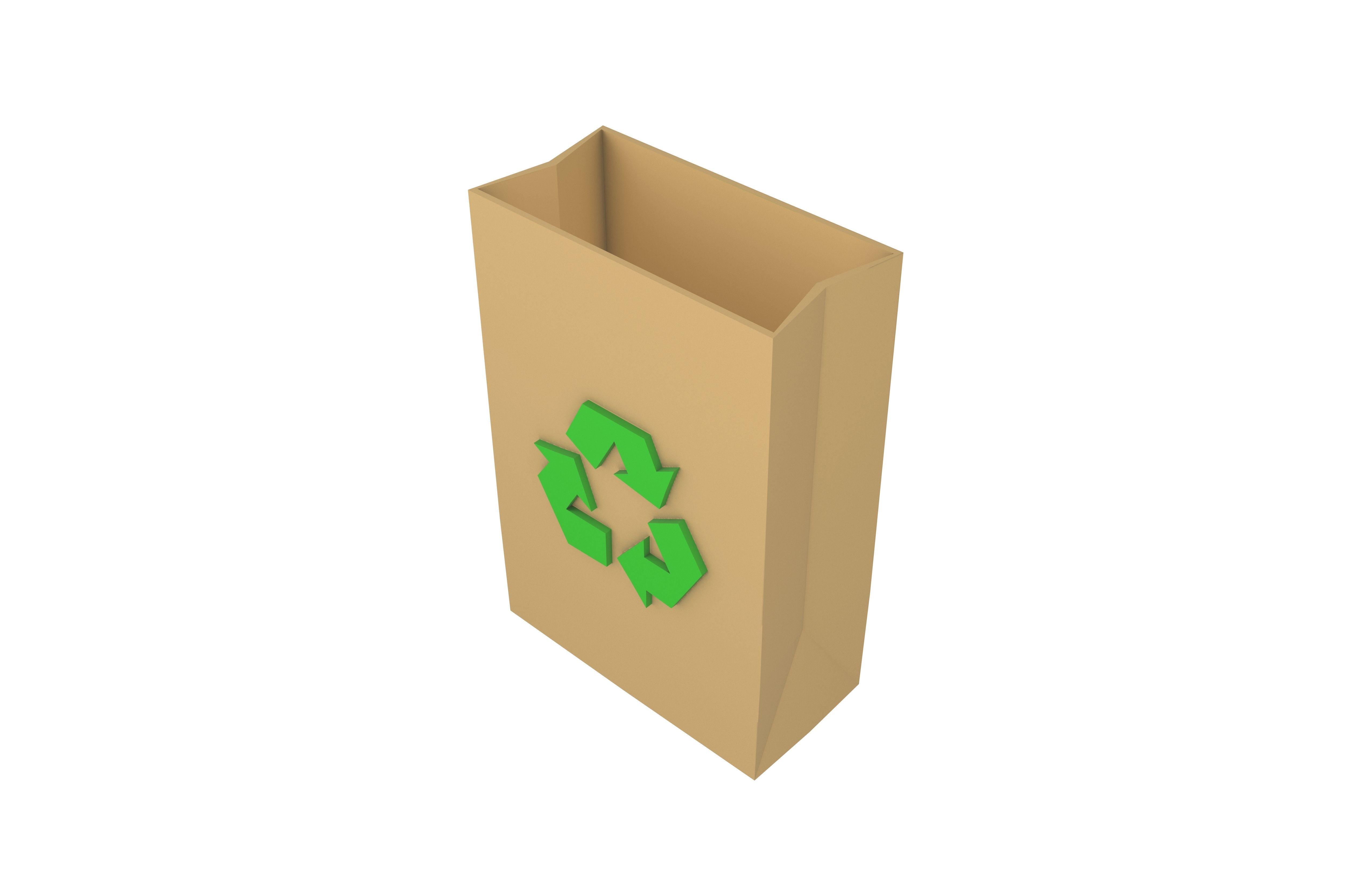 Recycle Paper Bag v1 002 Low-poly 3D model_2