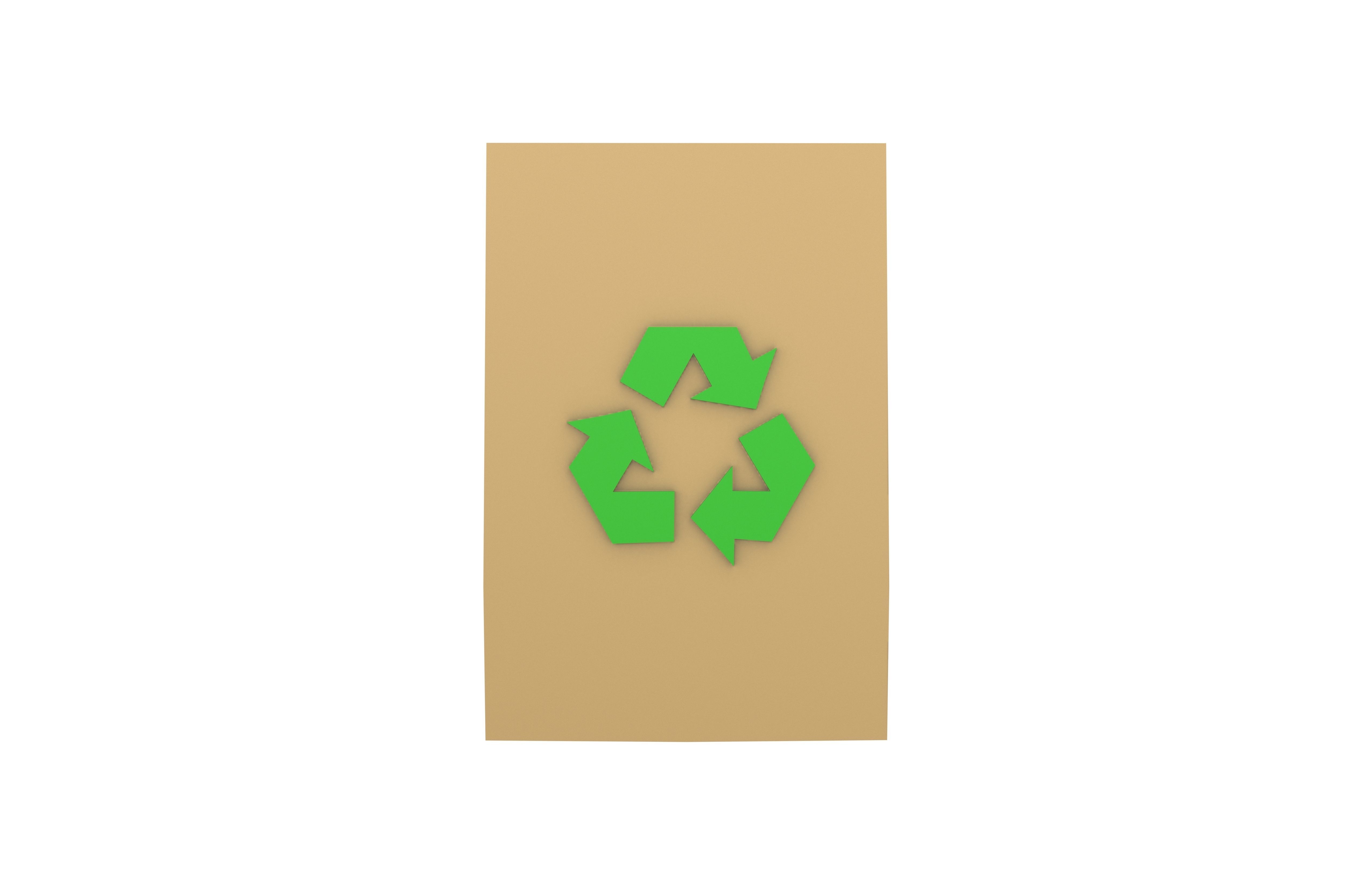 Recycle Paper Bag v1 002 Low-poly 3D model_1
