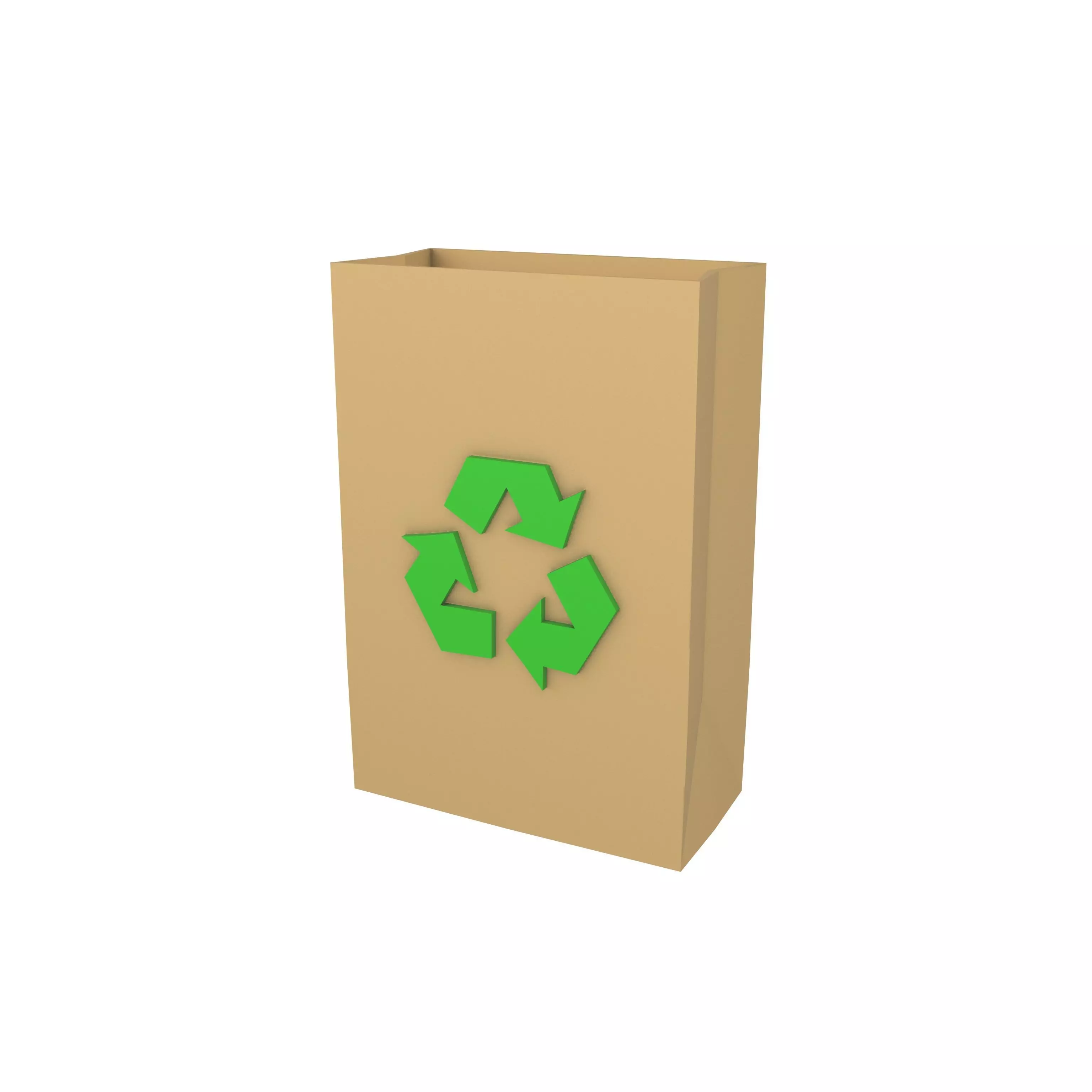 Recycle Paper Bag v1 002 Low-poly 3D model_0