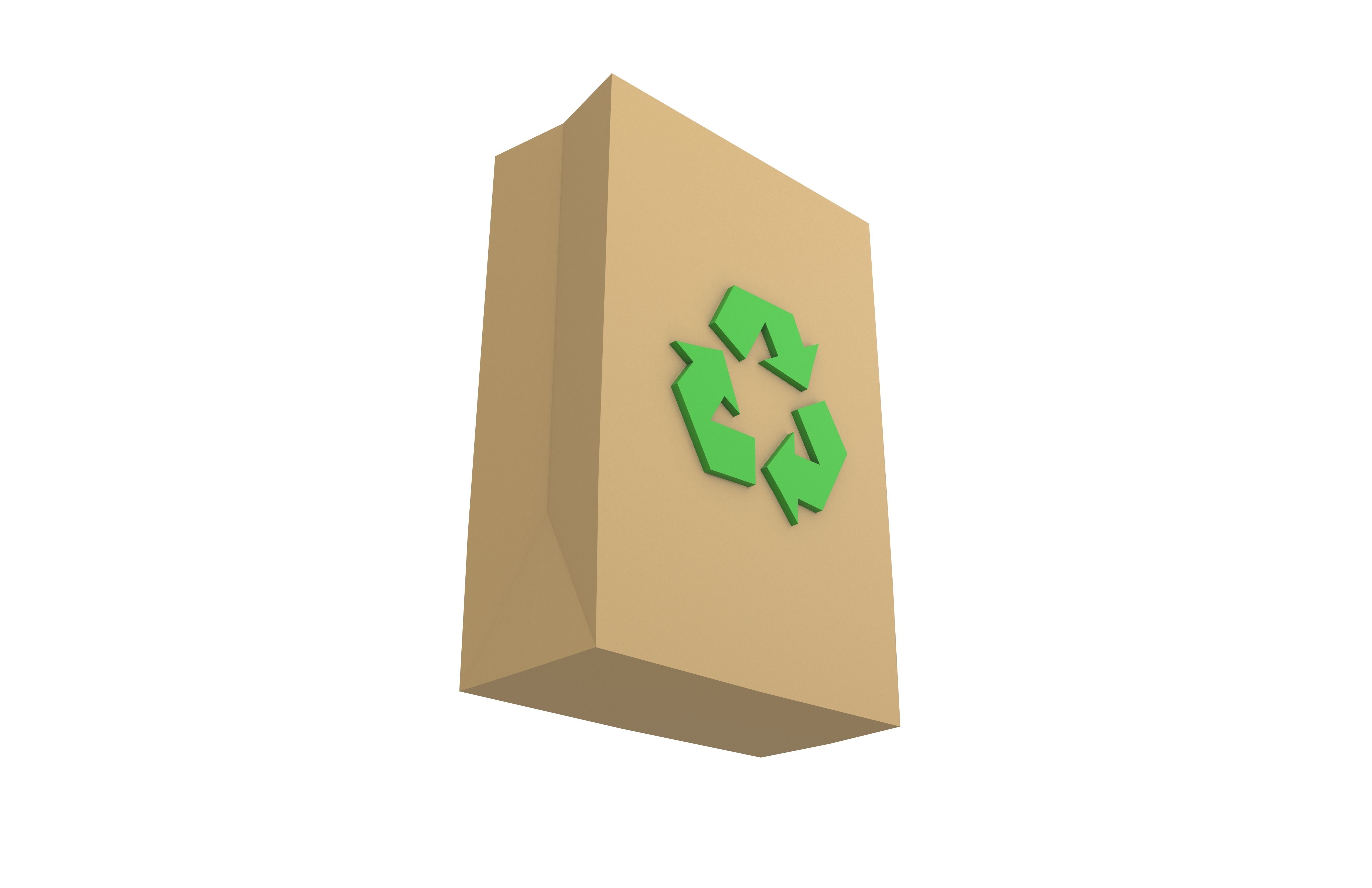Recycle Paper Bag v1 002 Low-poly 3D model_3