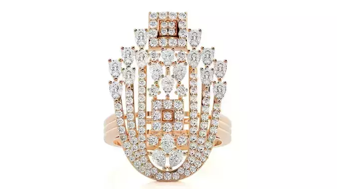 Leaves High Jewelry Diamond Cocktail Ring 3dm stl 3dm stl 