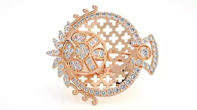 Mesh High Jewelry Diamond Cocktail Ring 3dm stl 3dm stl renders 