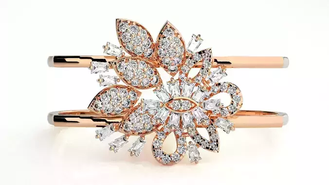 Leaf High Jewelry Diamond Cocktail Ring 3dm stl 3dm stl renders 