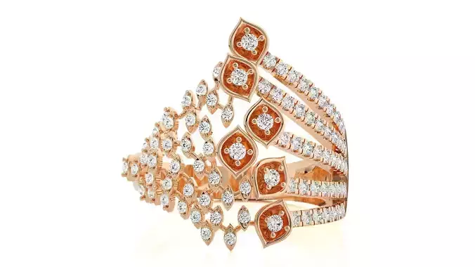 Leaves High Jewelry Diamond Cocktail Ring 3dm stl 3dm stl 