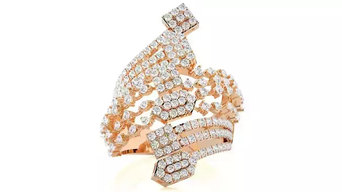 Wires High Jewelry Diamond Cocktail Ring 3dm stl 3dm stl 